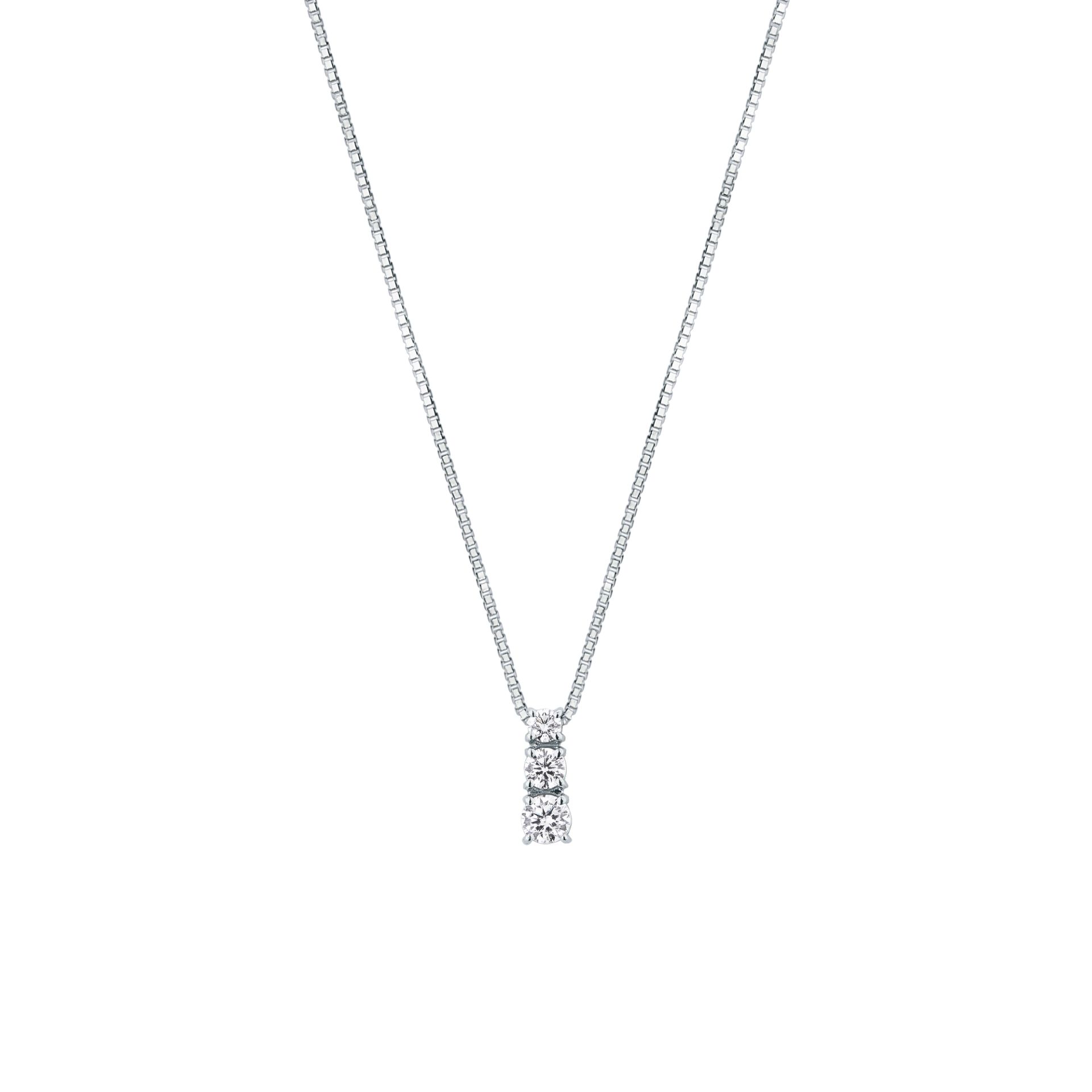 Necklace with diamond in white gold
