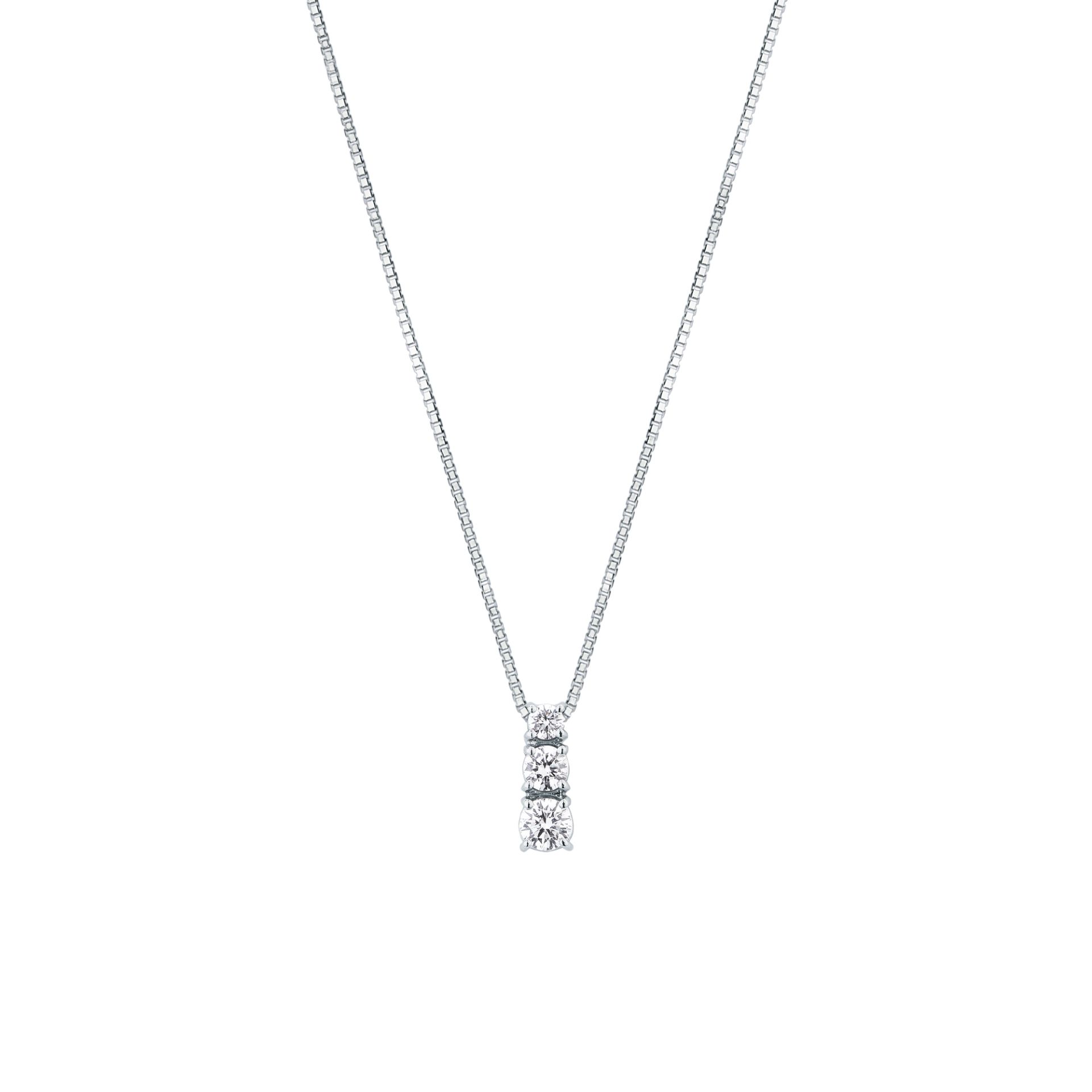 Necklace with diamond in white gold
