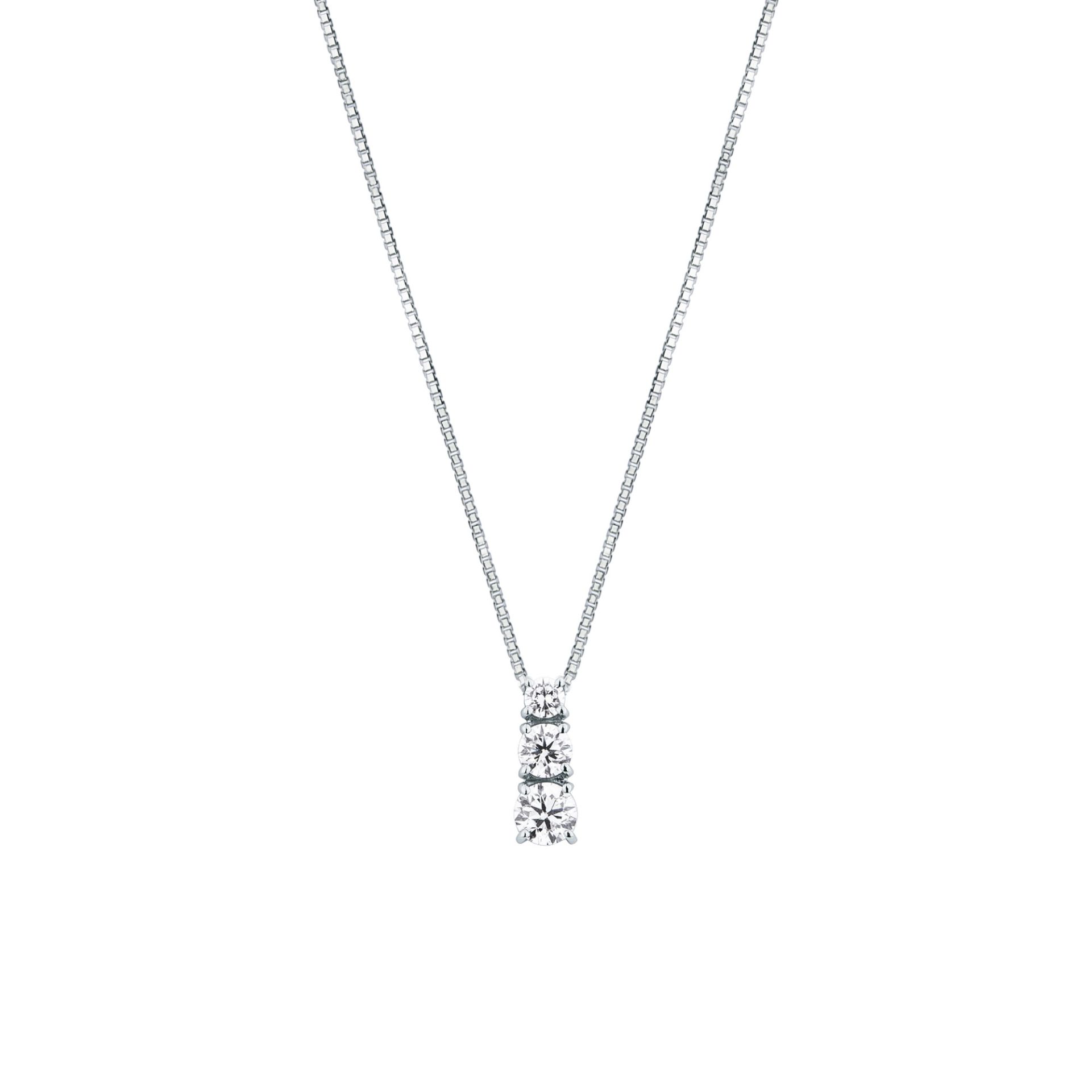 Necklace with diamond in white gold