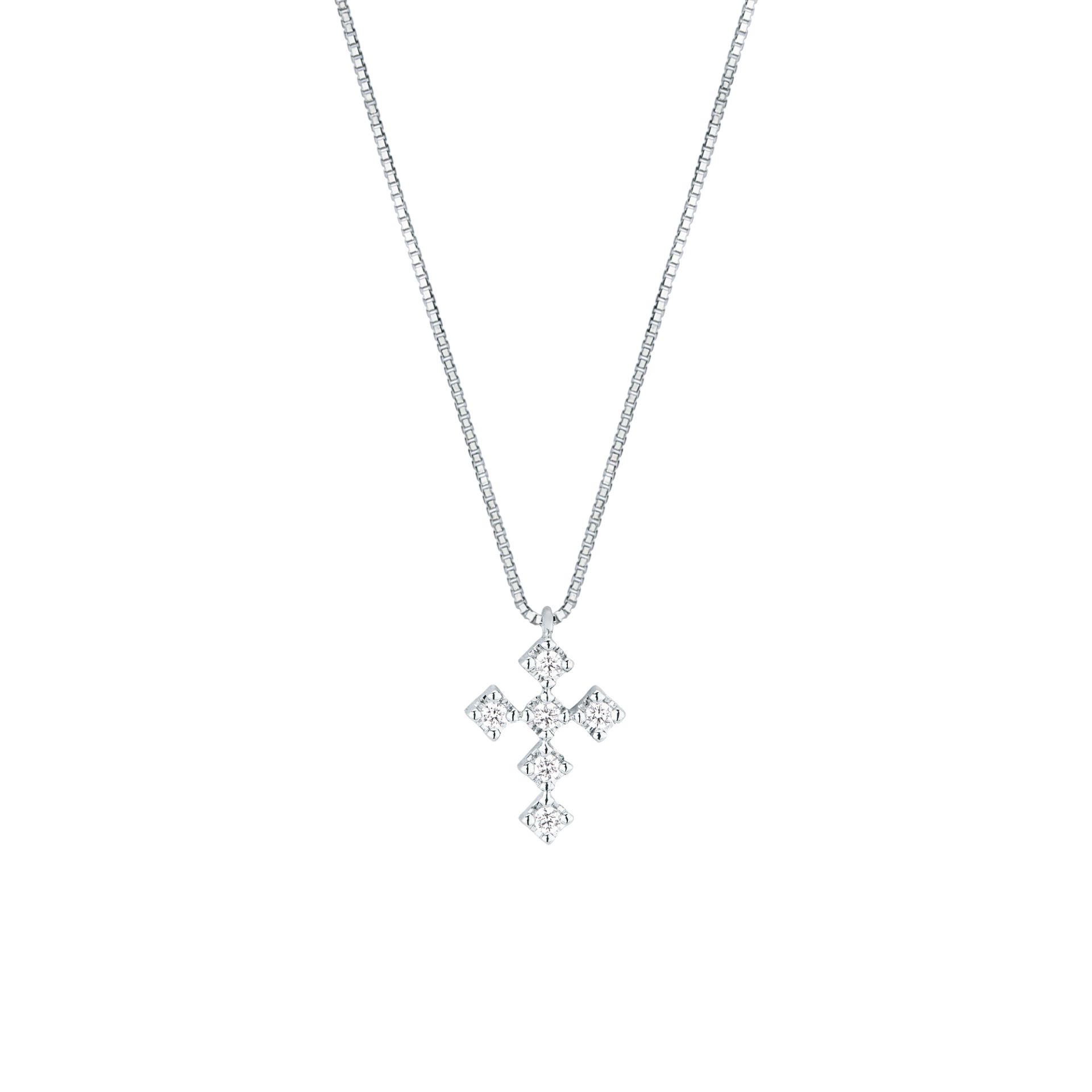 Collar con diamante en oro blanco