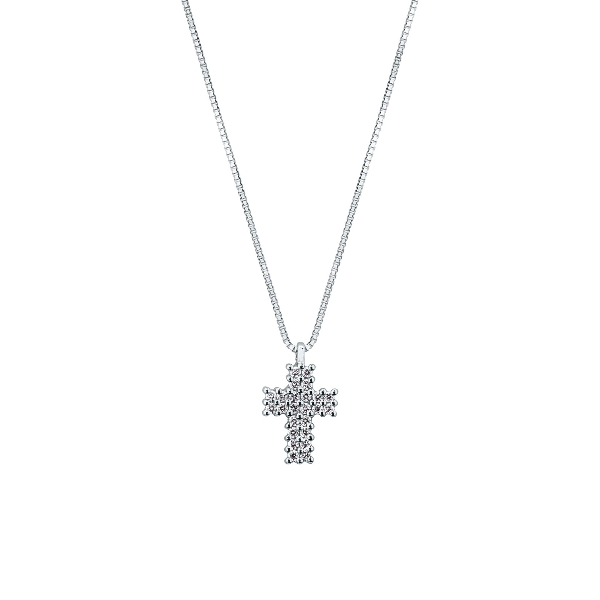 Collar con diamante en oro blanco