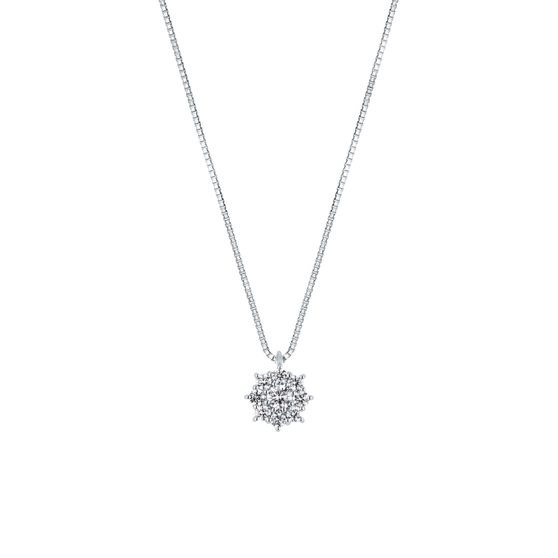 Collar con diamante en oro blanco