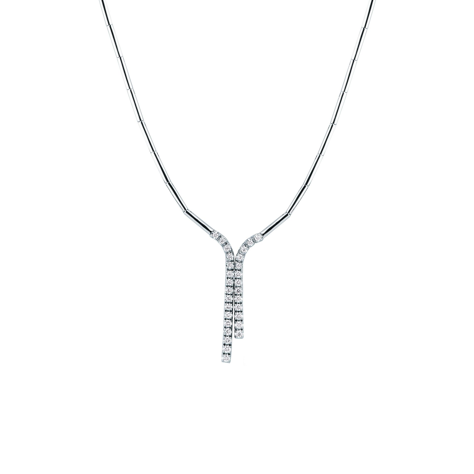 Necklace with diamond in white gold
