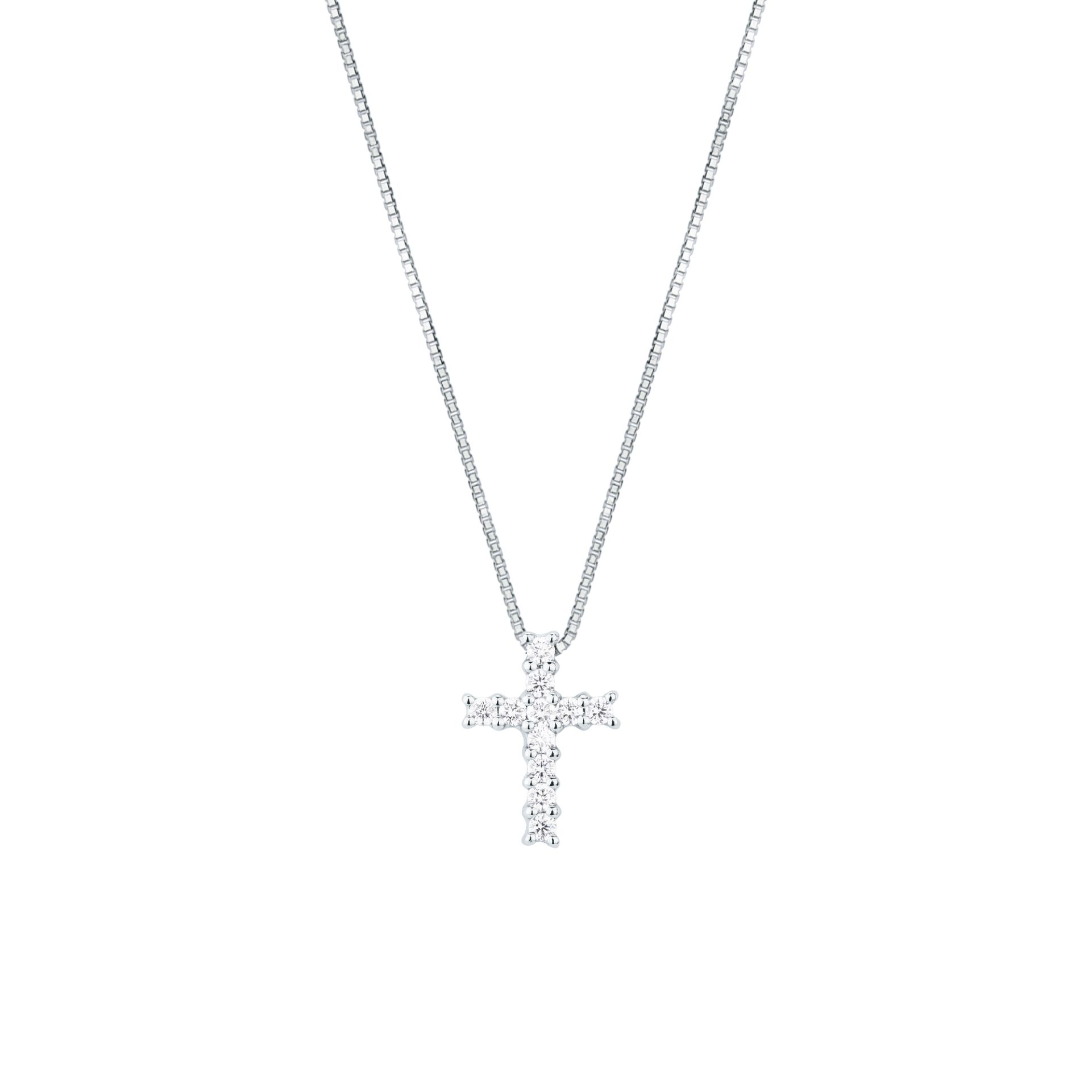 Collar con diamante en oro blanco