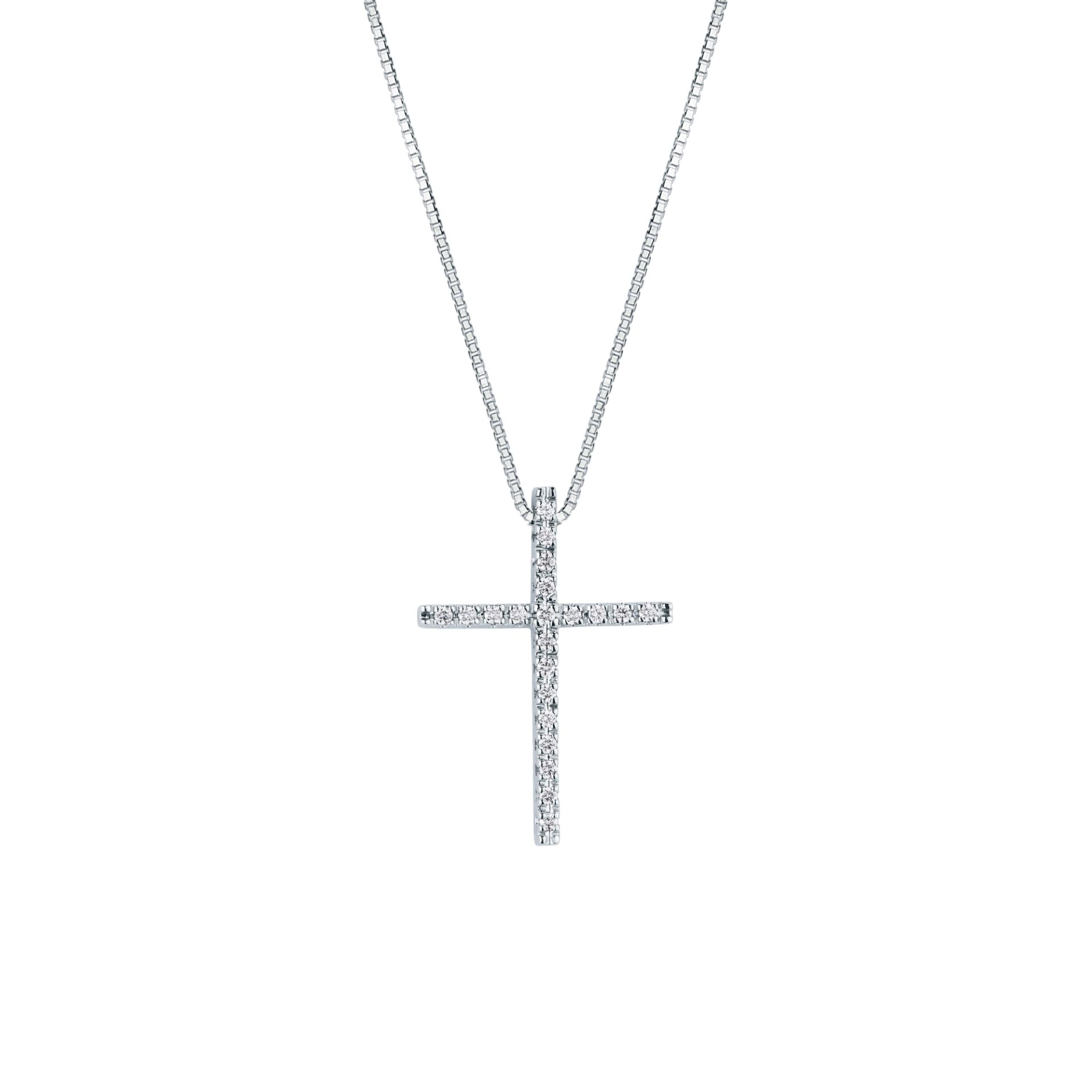 Necklace with diamond in white gold