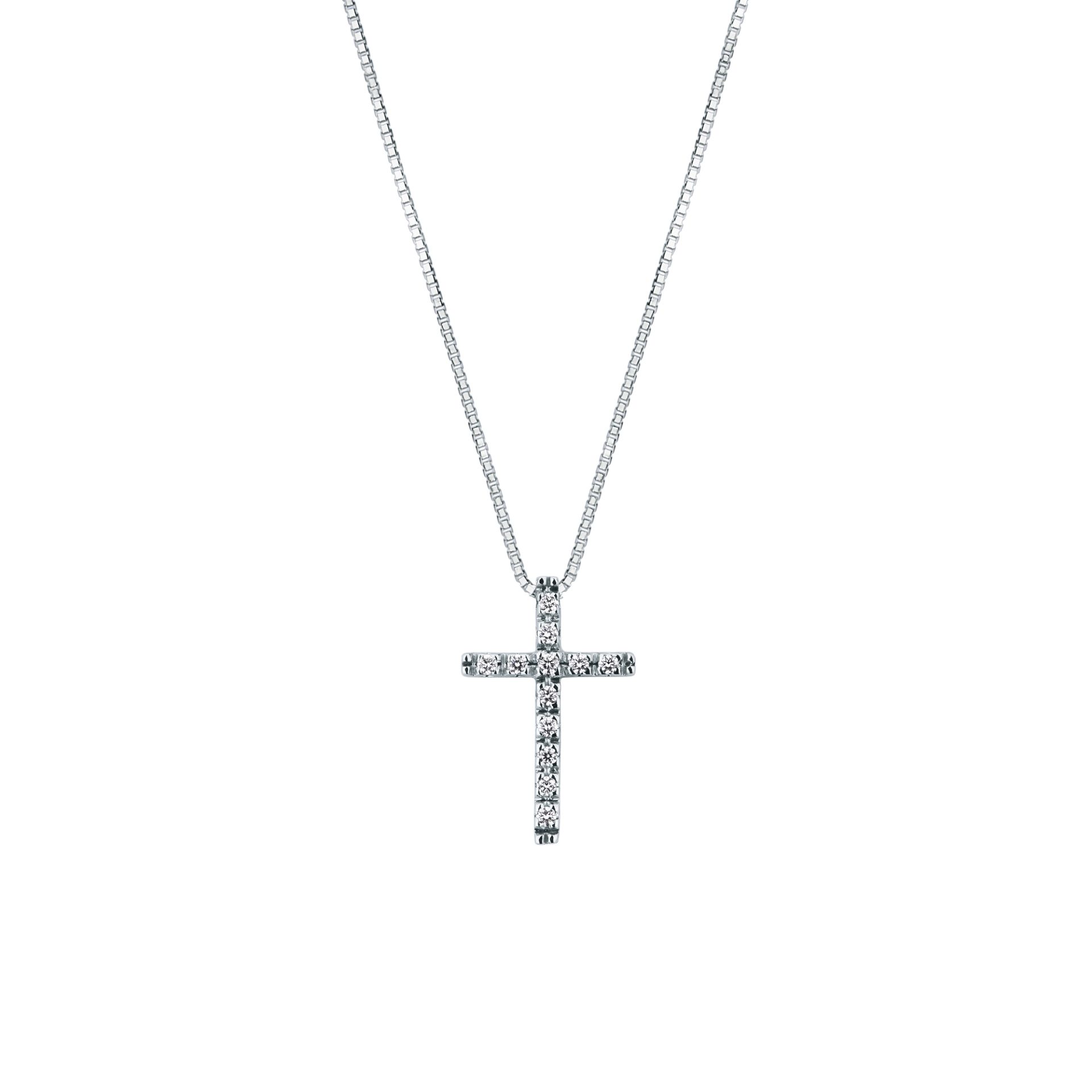 Necklace with diamond in white gold