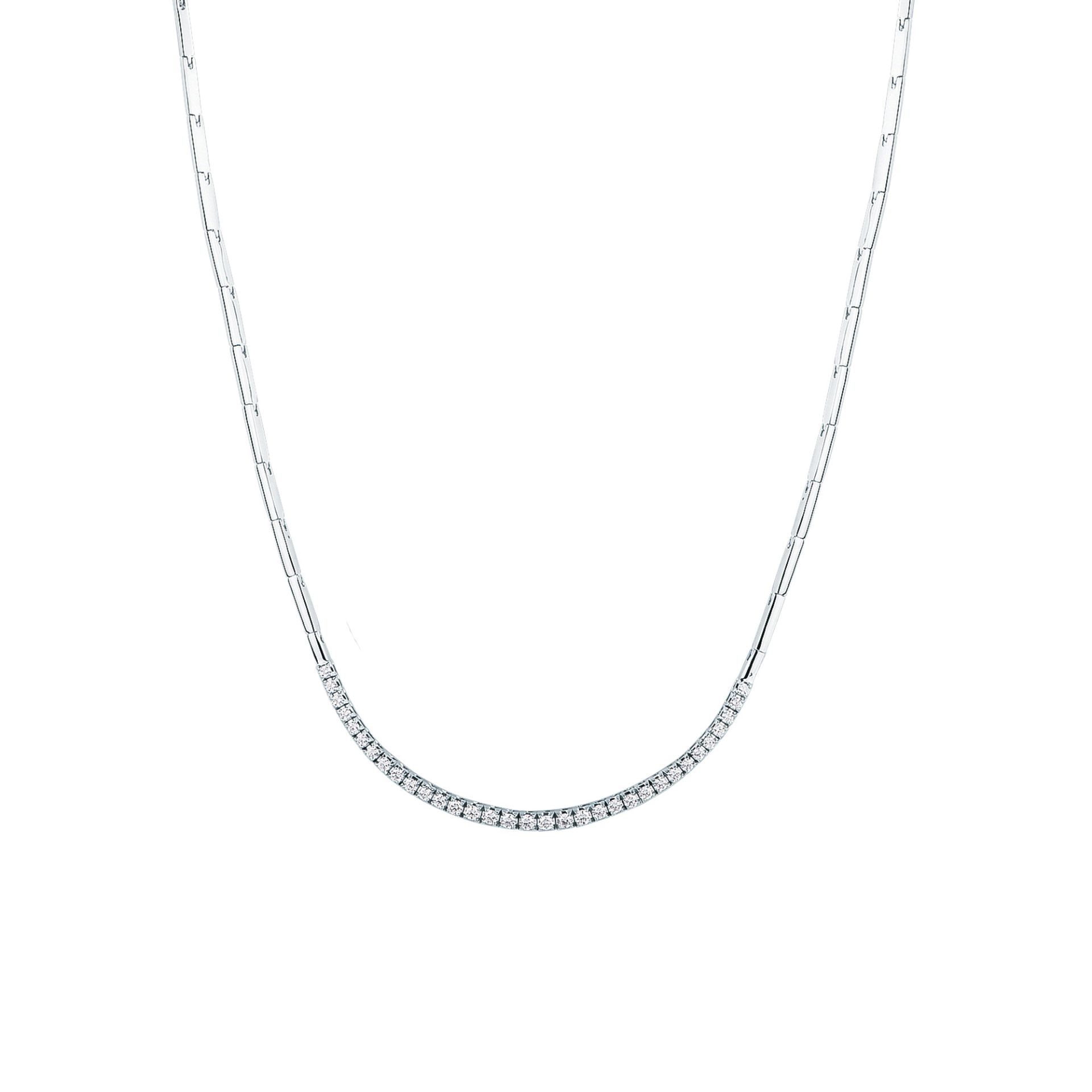Necklace with diamond in white gold