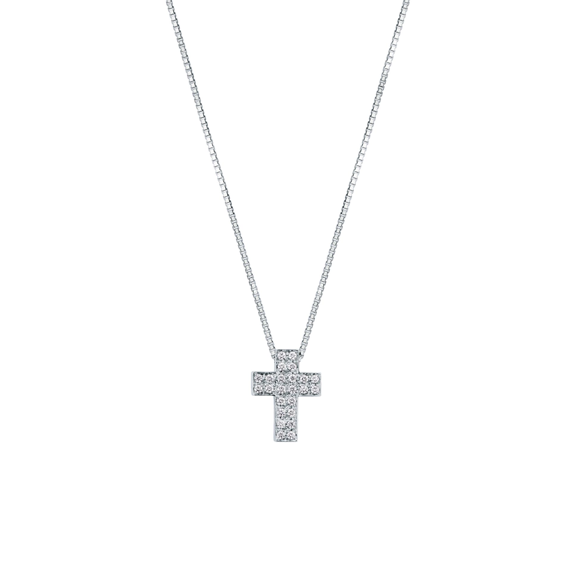 Collar con diamante en oro blanco