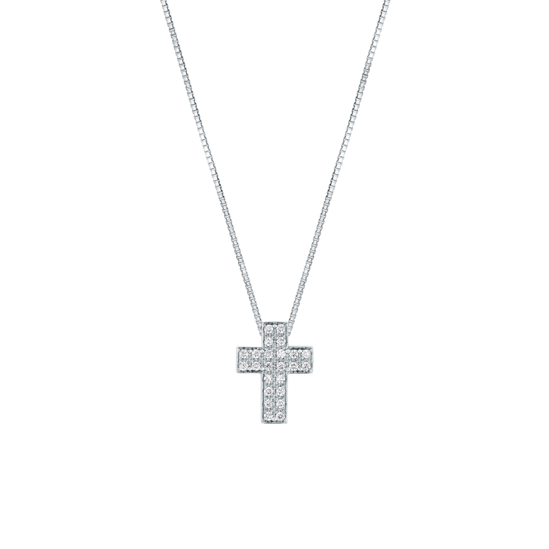 Collar con diamante en oro blanco