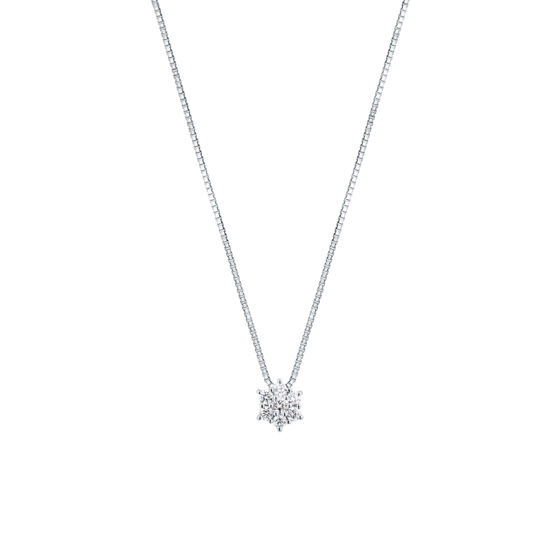 Collar con diamante en oro blanco