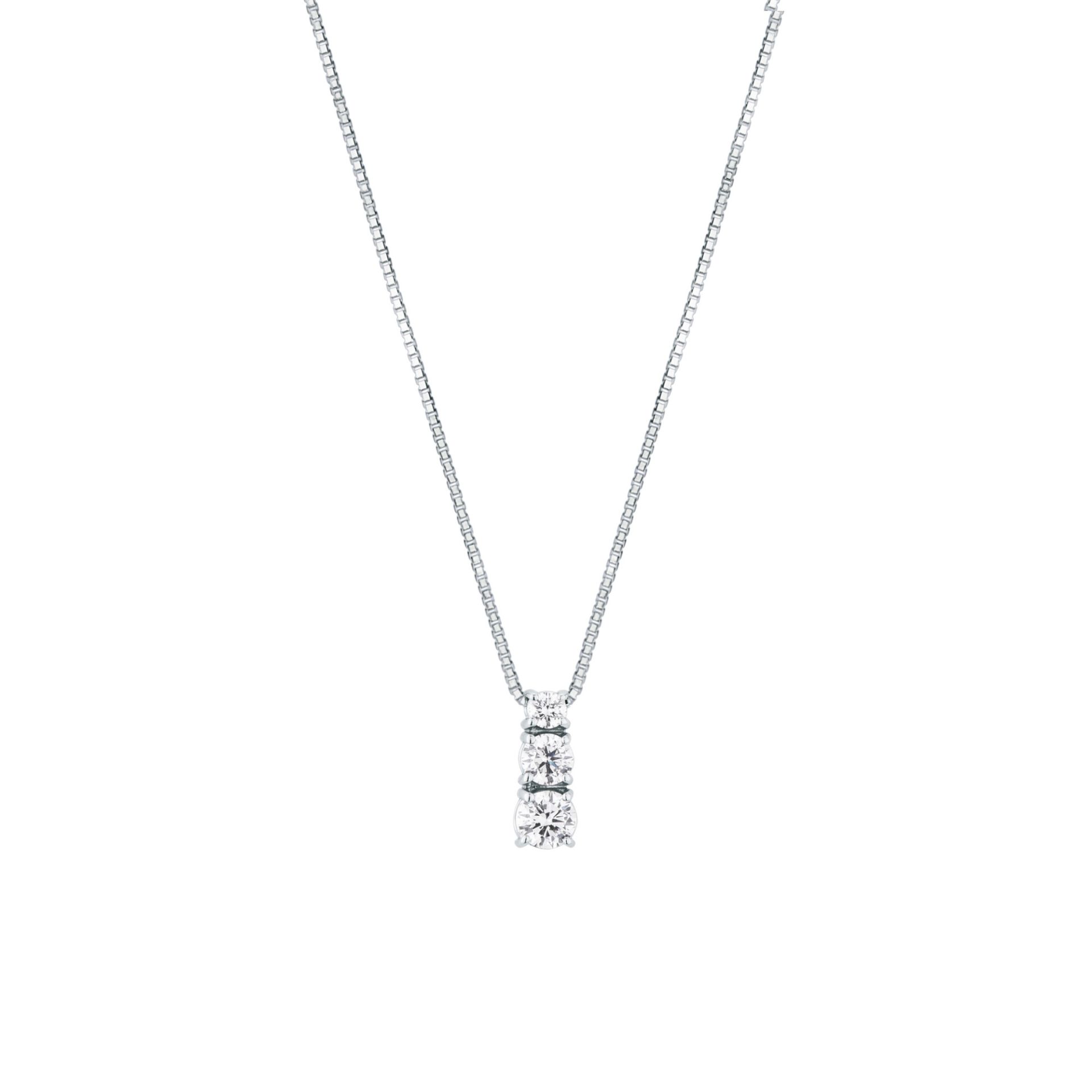 Necklace with diamond in white gold