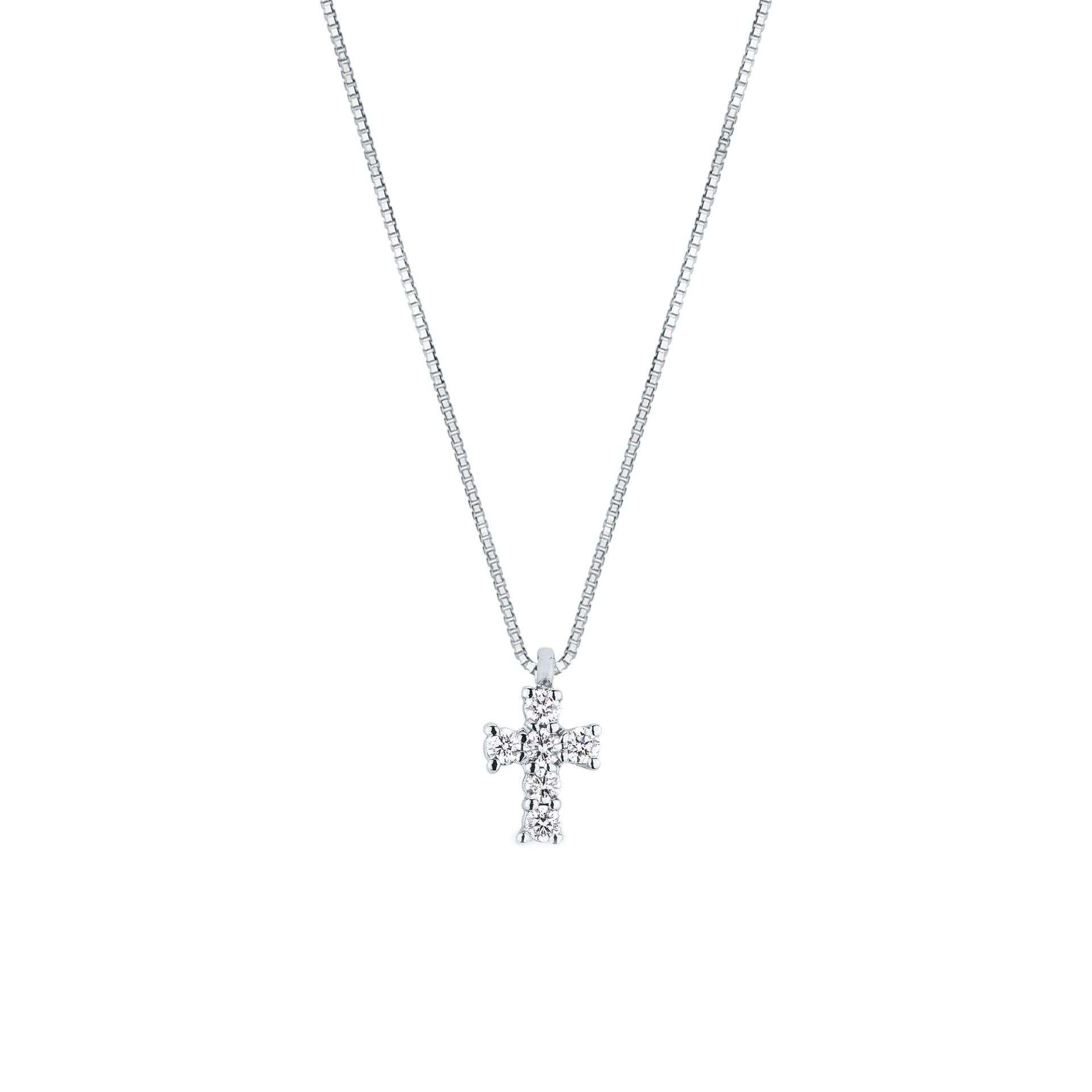 Necklace with diamond in white gold