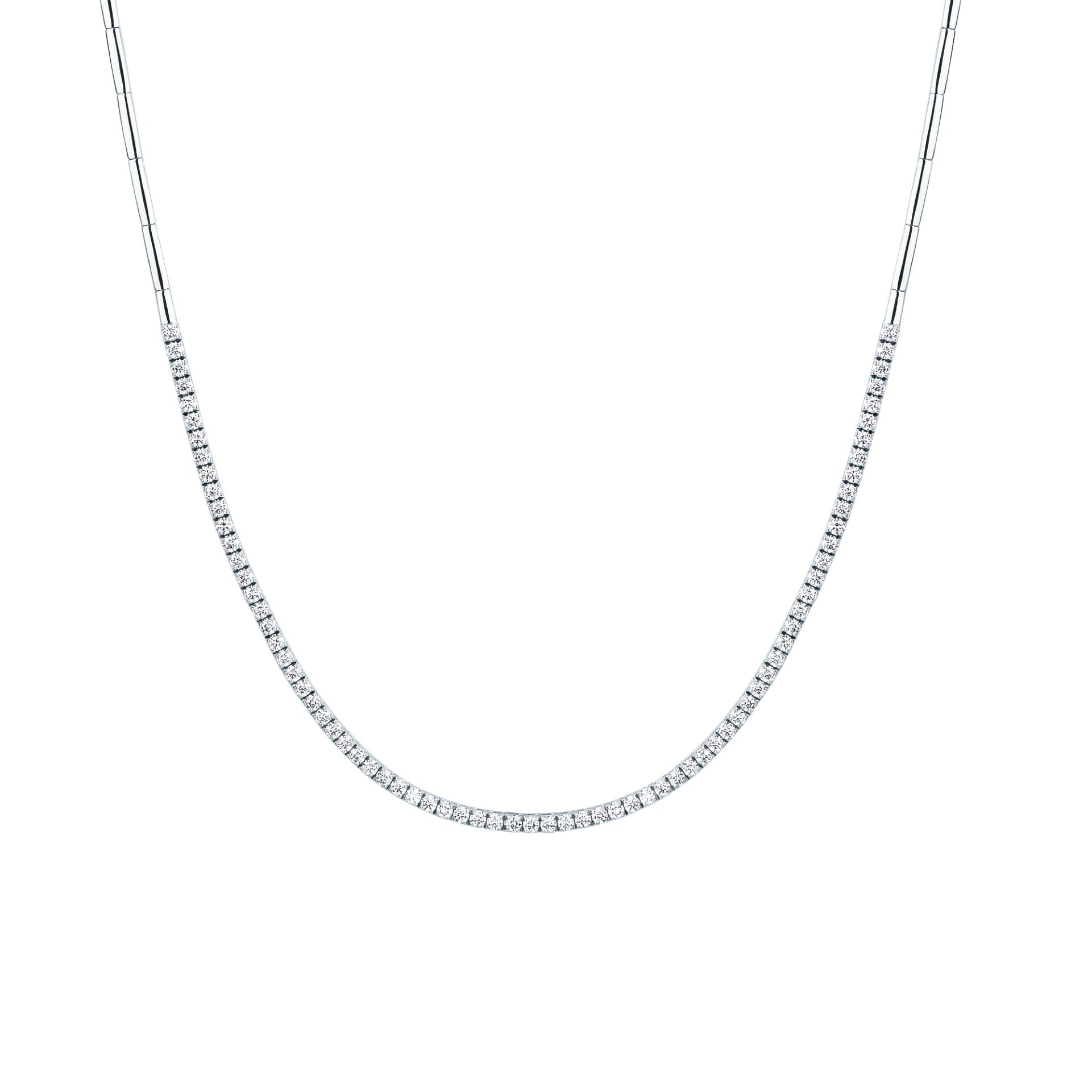 Necklace with diamond in white gold