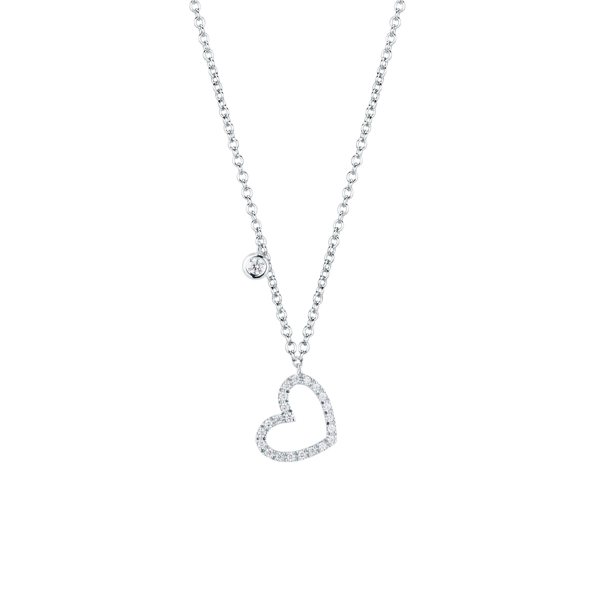 Collar con diamante en oro blanco