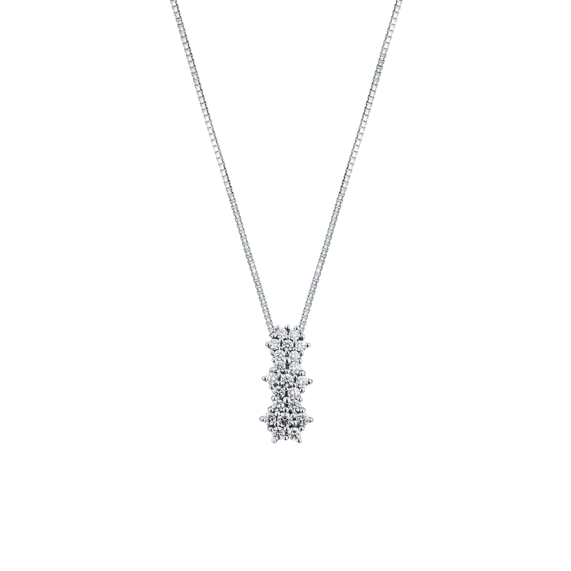 Collar con diamante en oro blanco