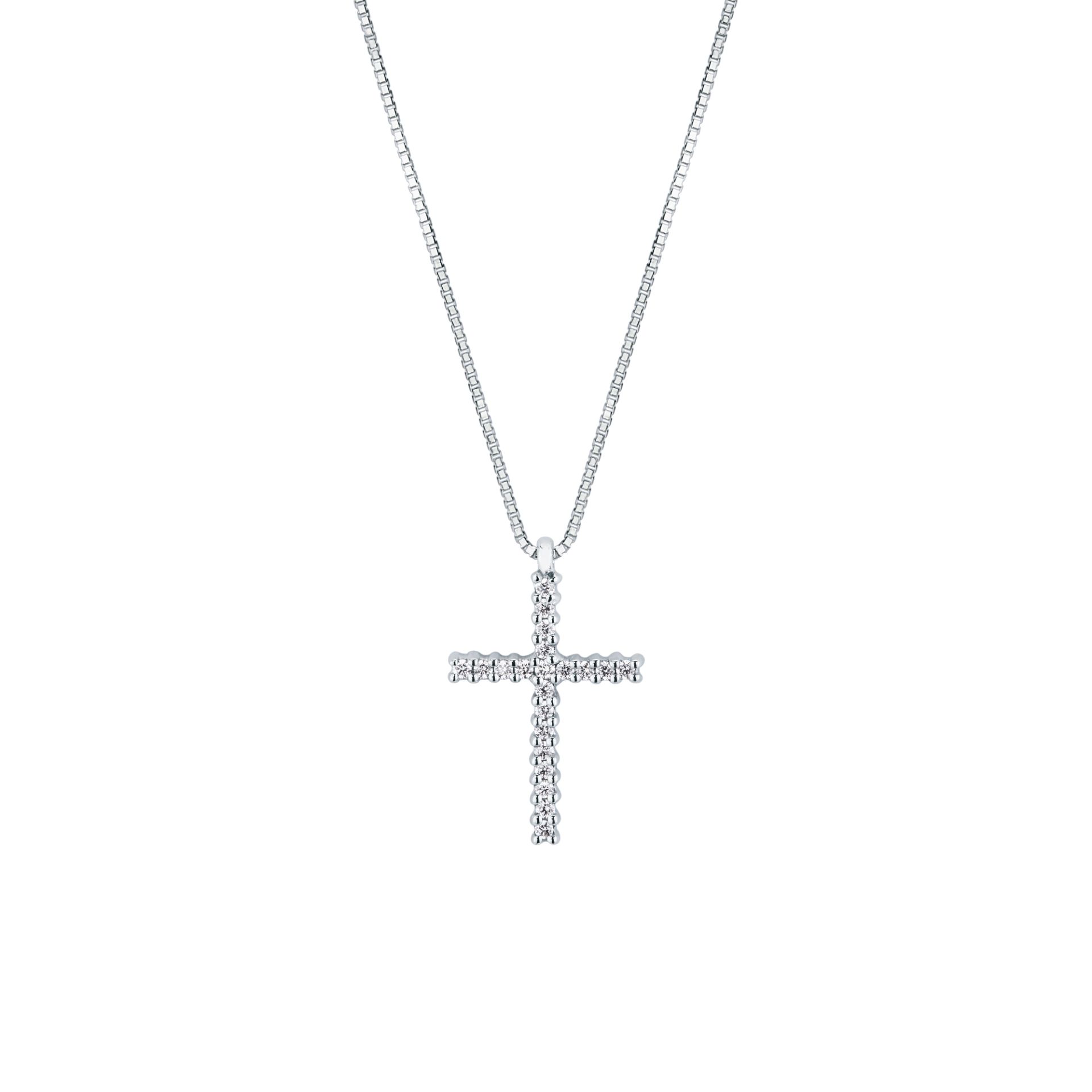 Collar con diamante en oro blanco