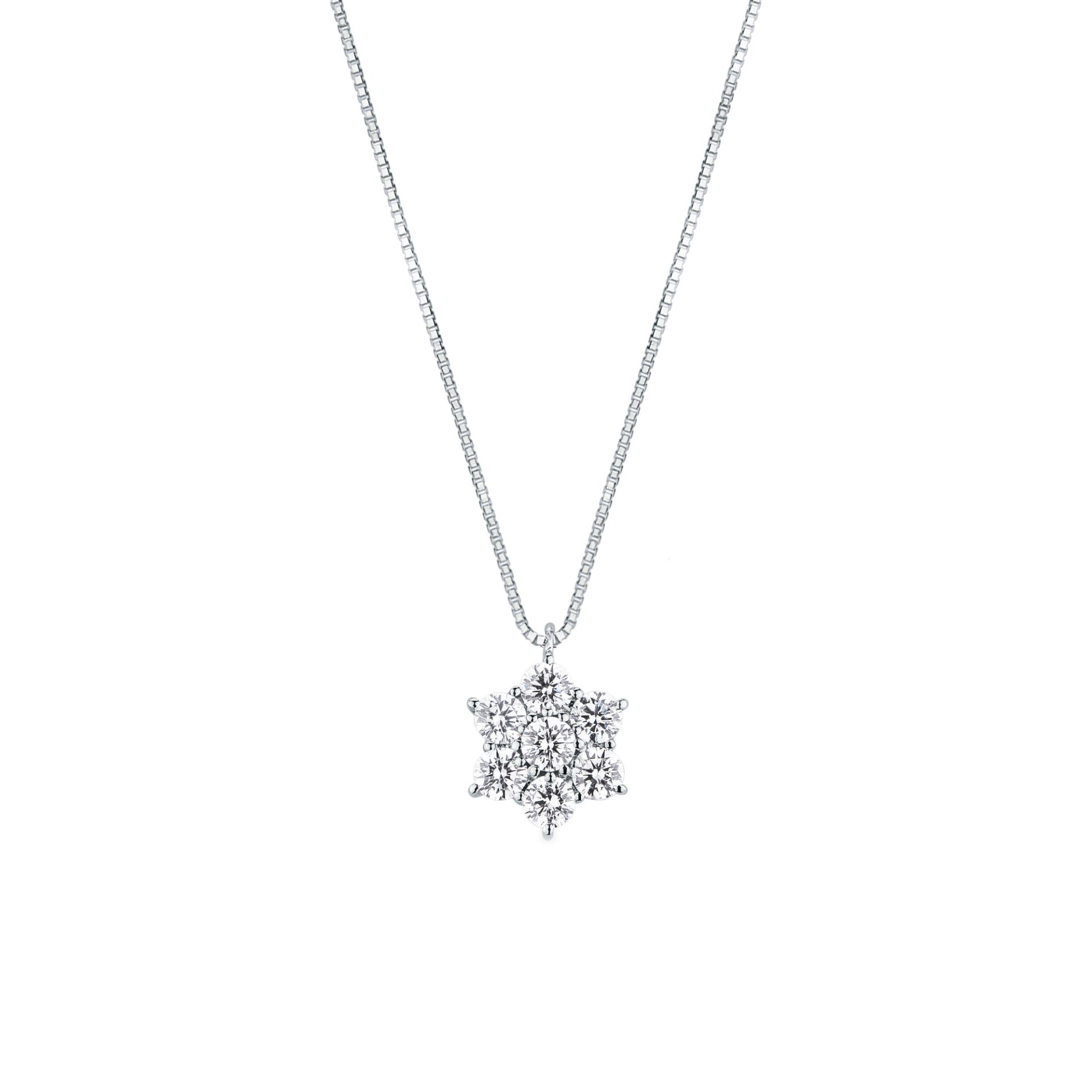 Collar con diamante en oro blanco