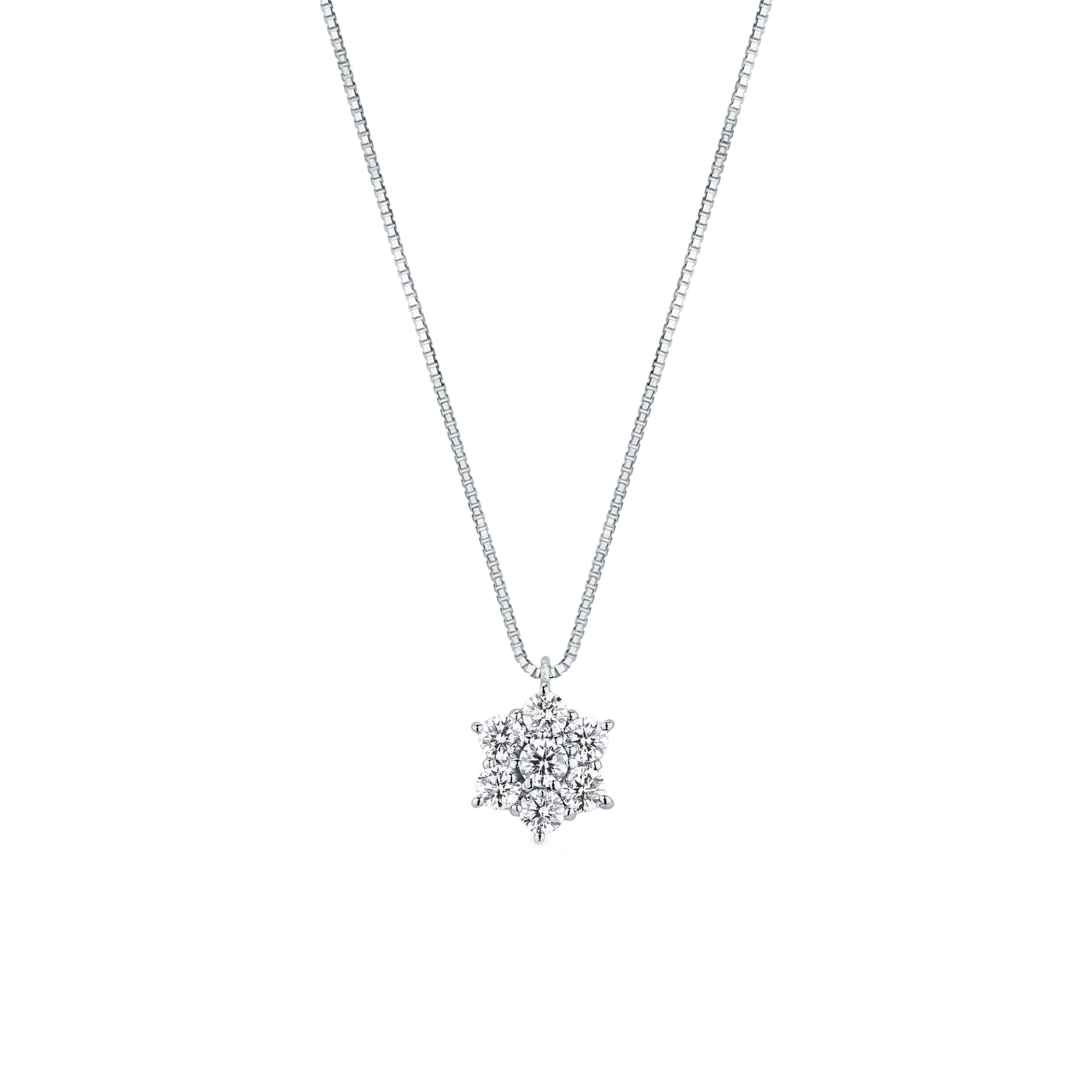 Necklace with diamond in white gold