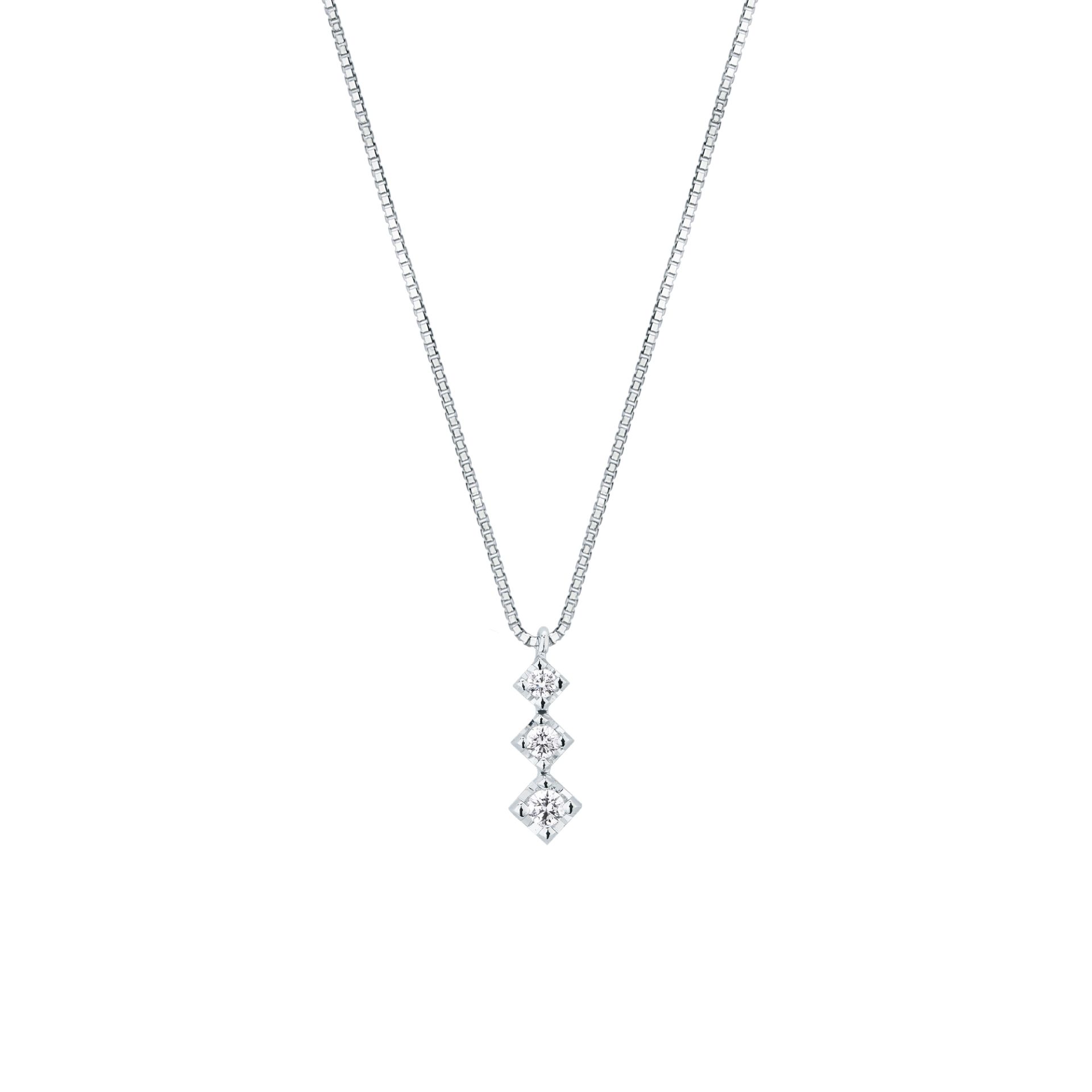 Girocollo con Diamante in Oro Bianco