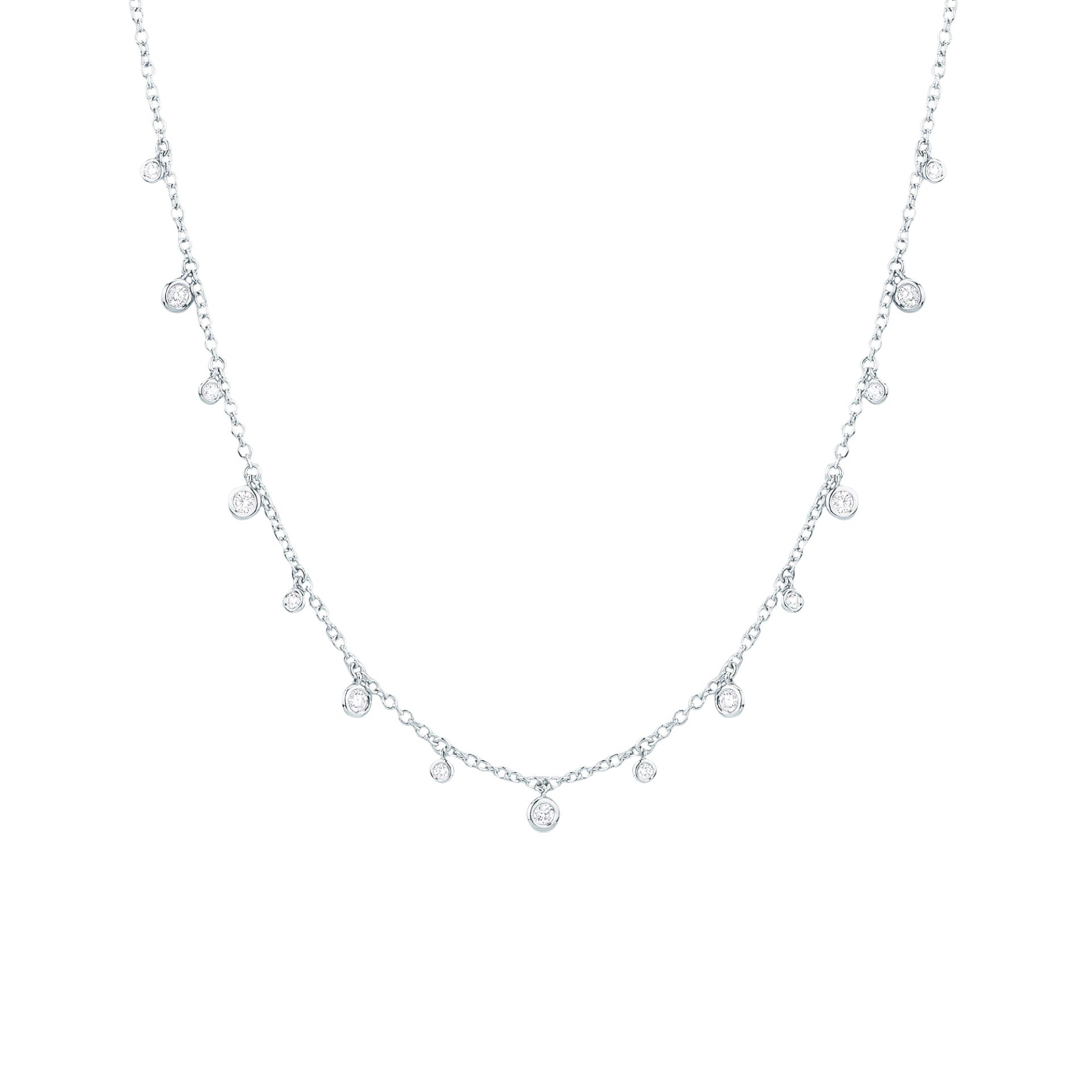 Necklace with diamond in white gold