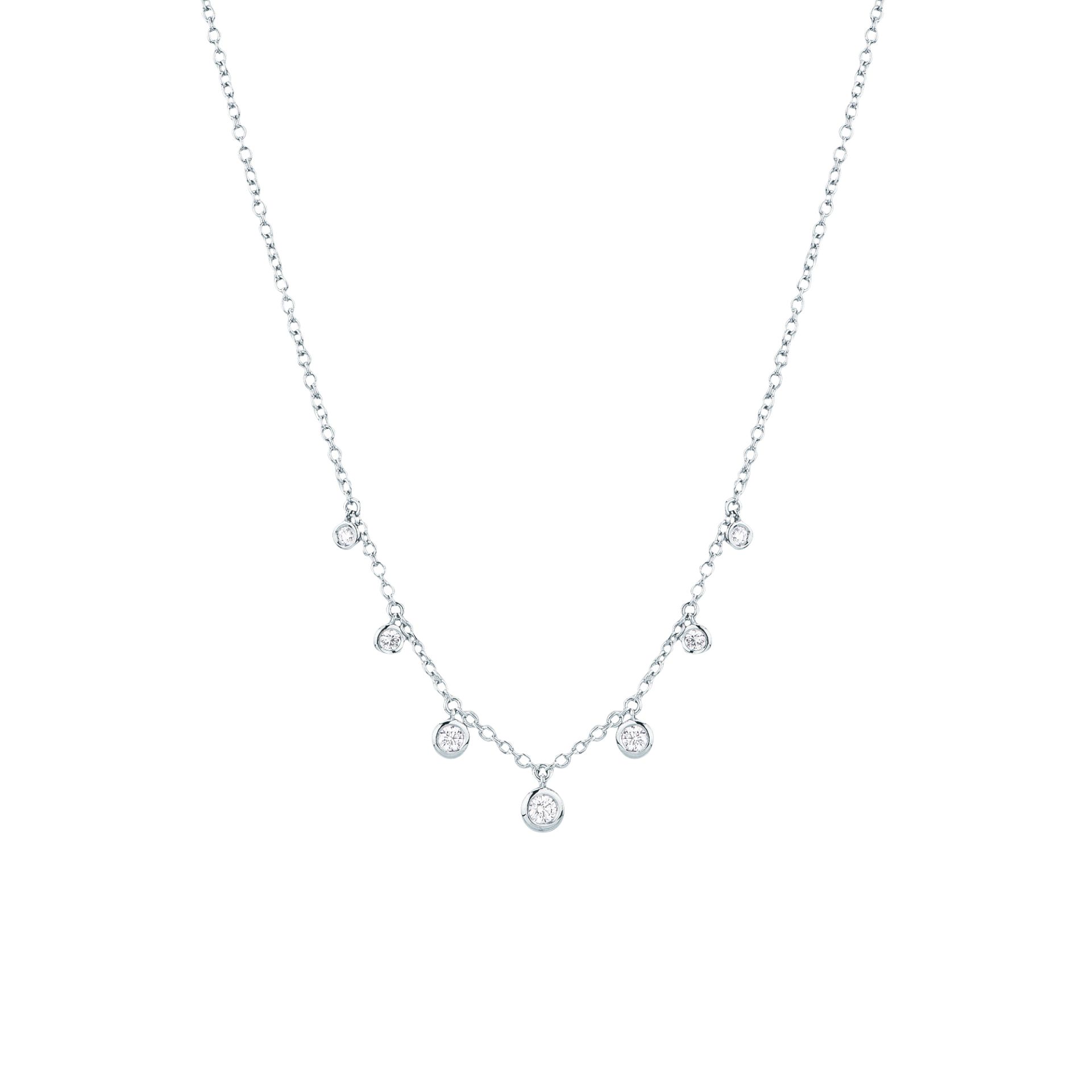 Necklace with diamond in white gold