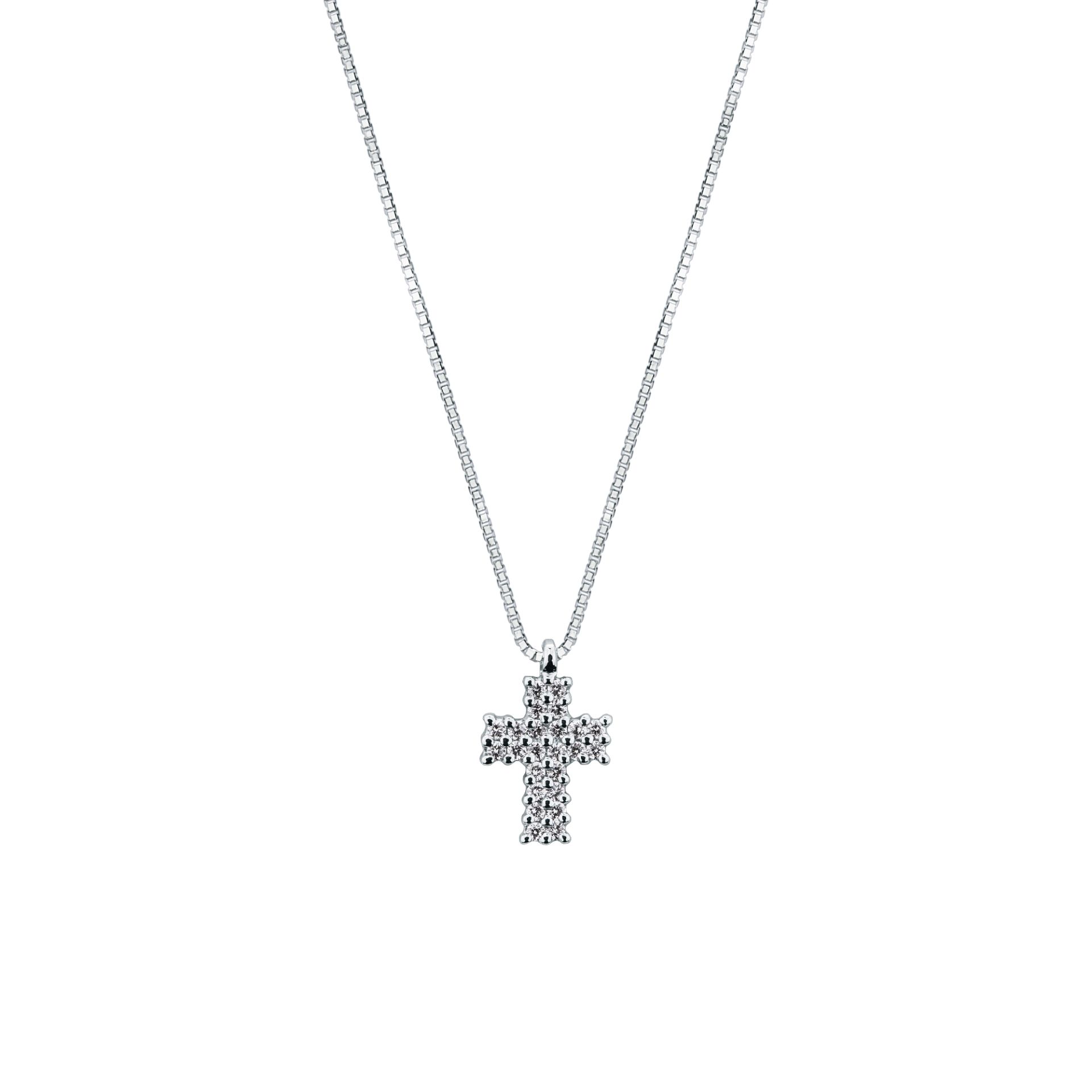 Collar con diamante en oro blanco