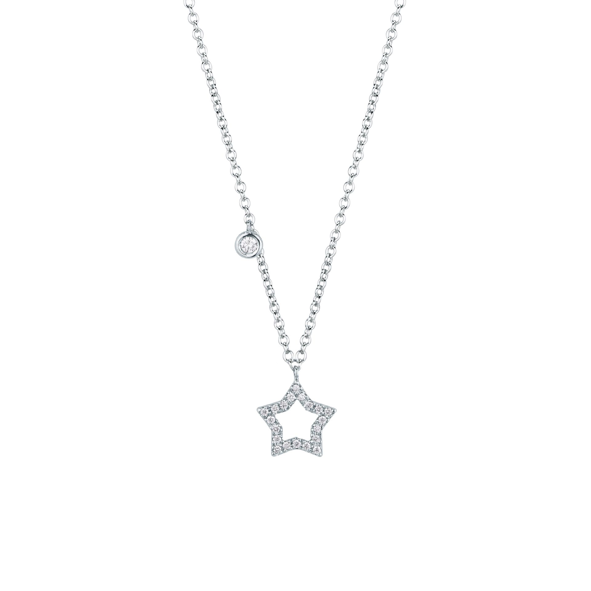 Girocollo con Diamante in Oro Bianco