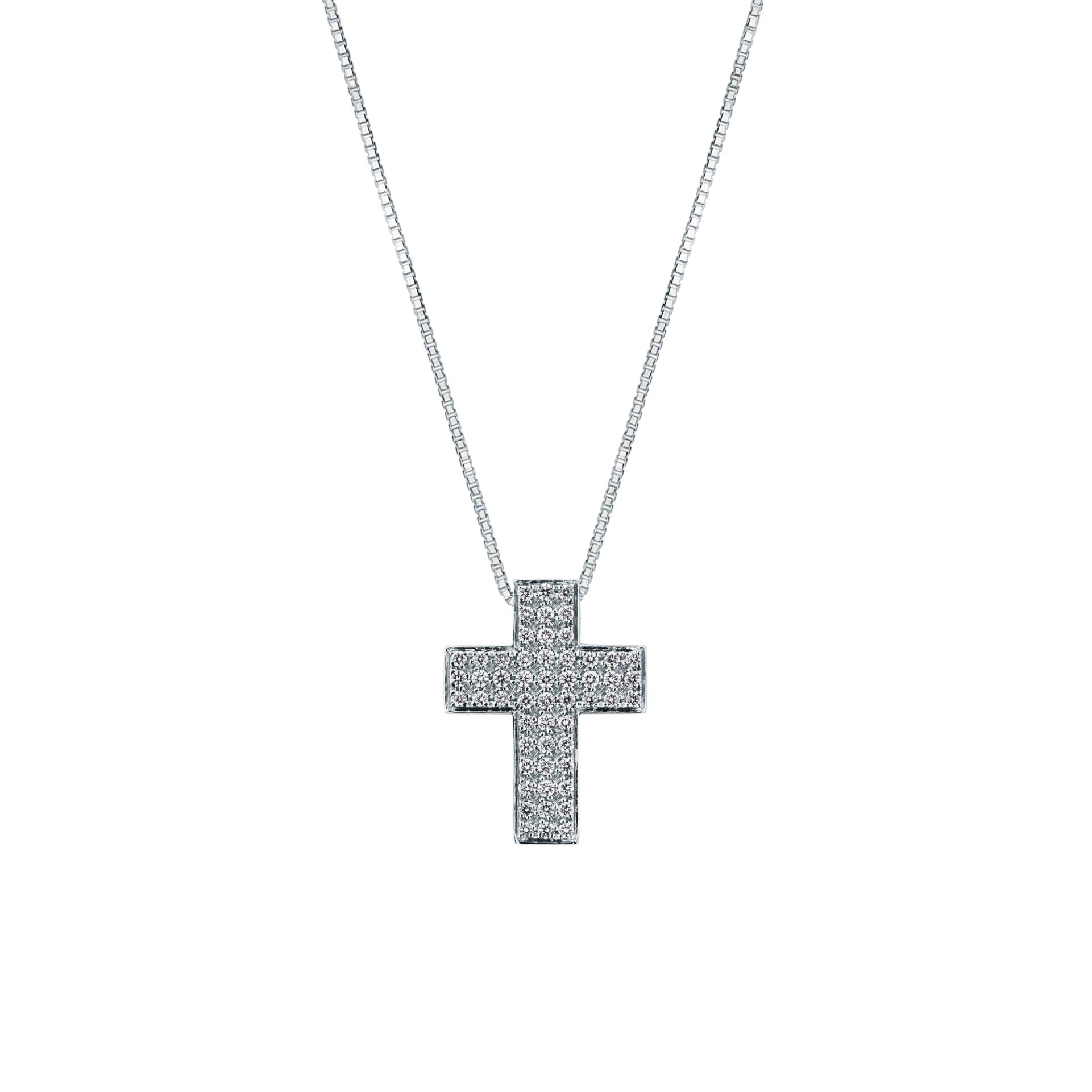 Necklace with diamond in white gold