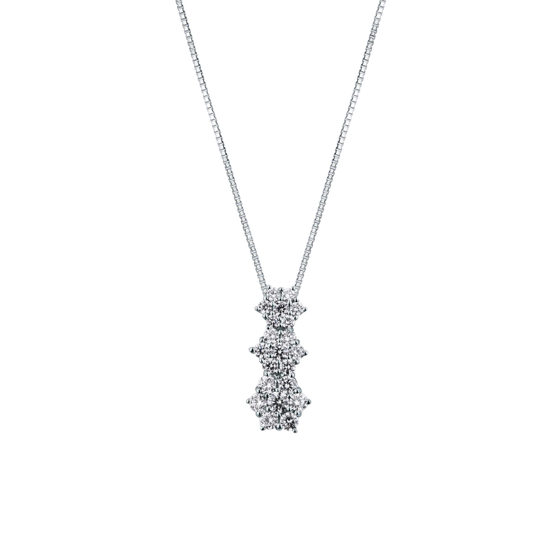 Collar con diamante en oro blanco
