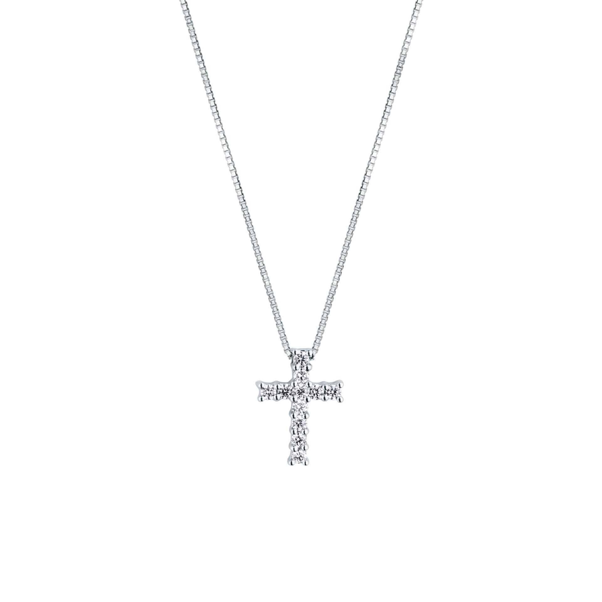Necklace with diamond in white gold