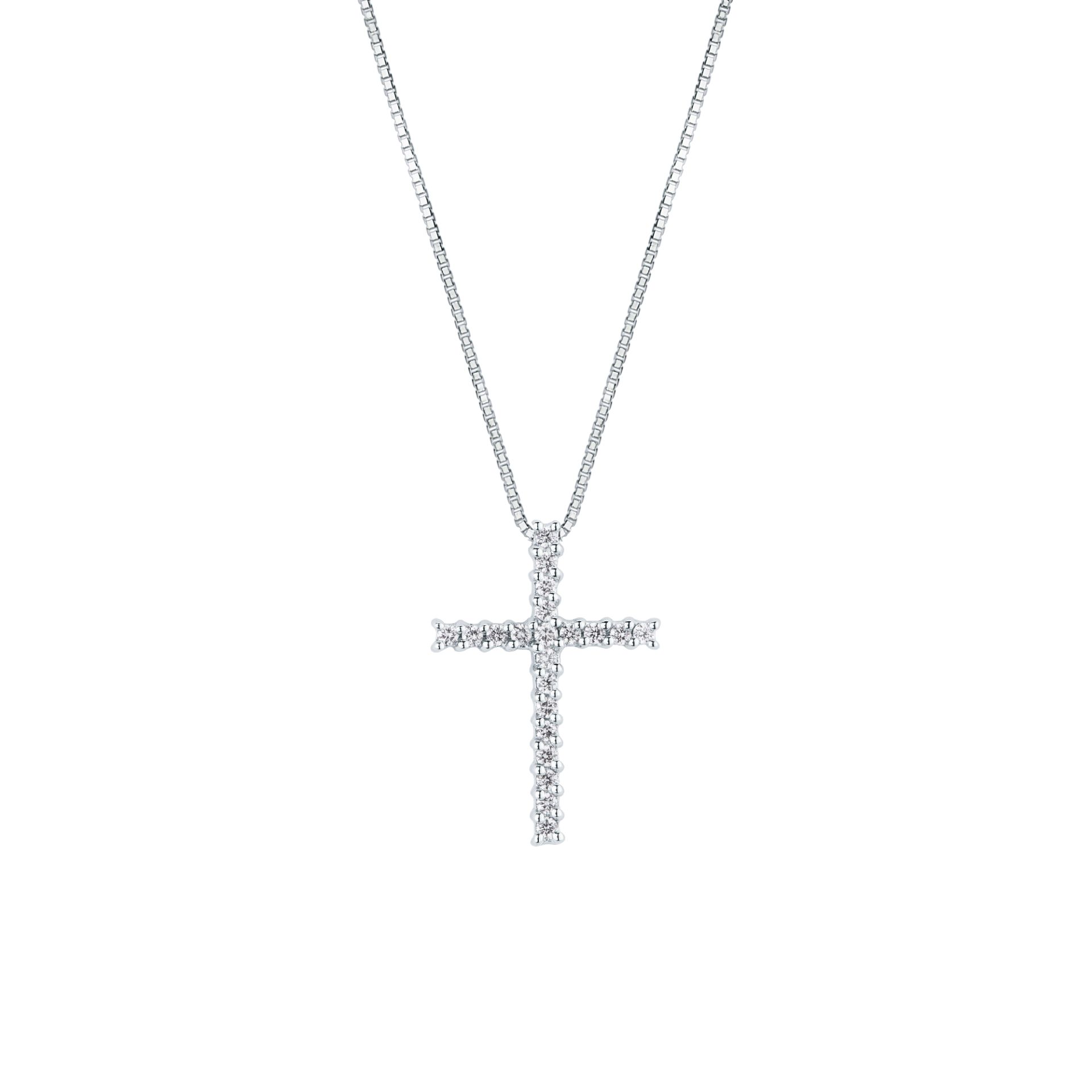 Collar con diamante en oro blanco