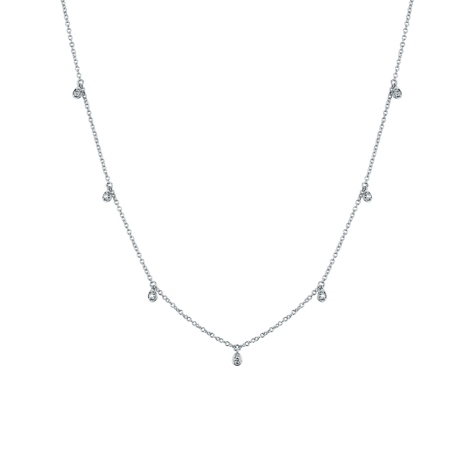 Girocollo con Diamante in Oro Bianco