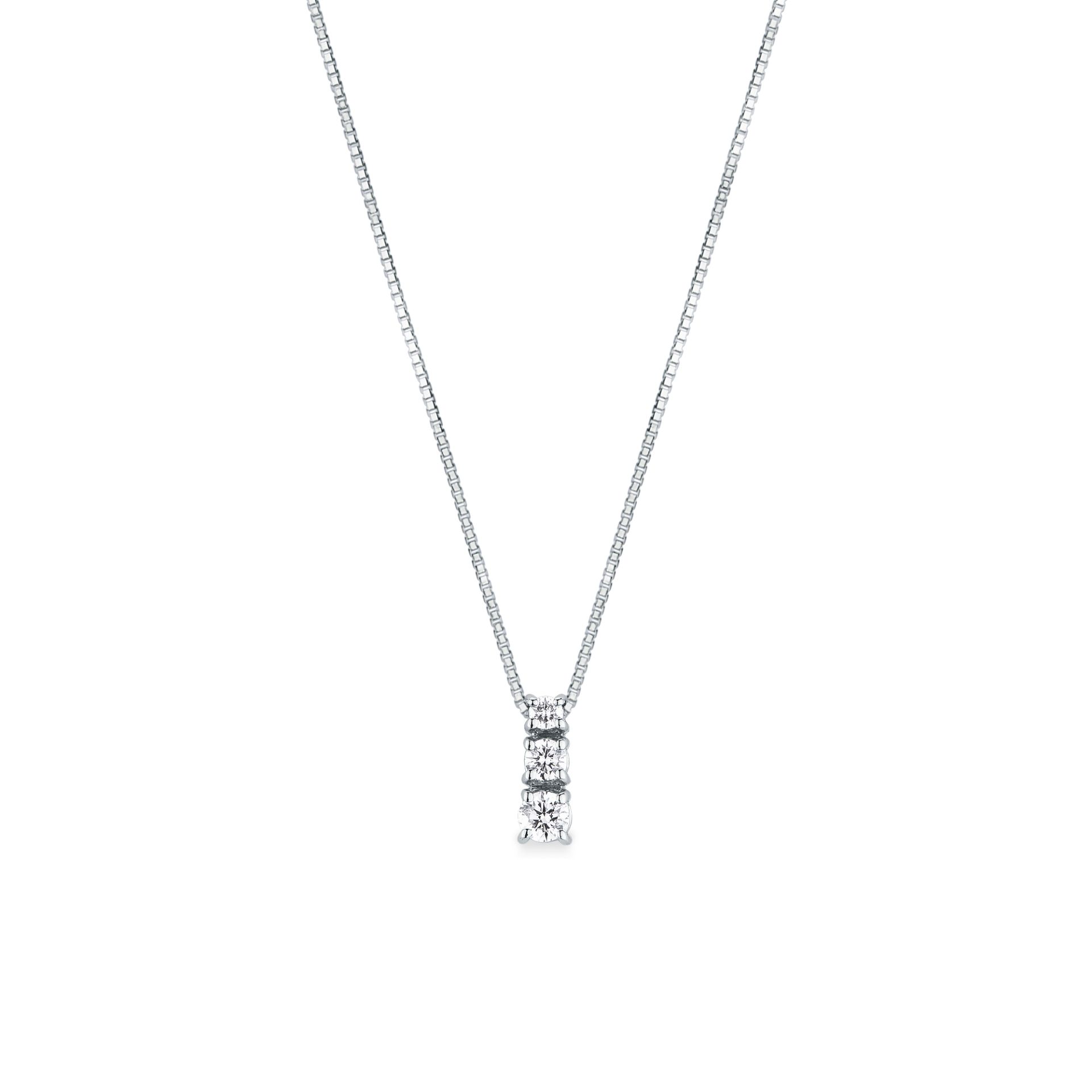 Necklace with diamond in white gold