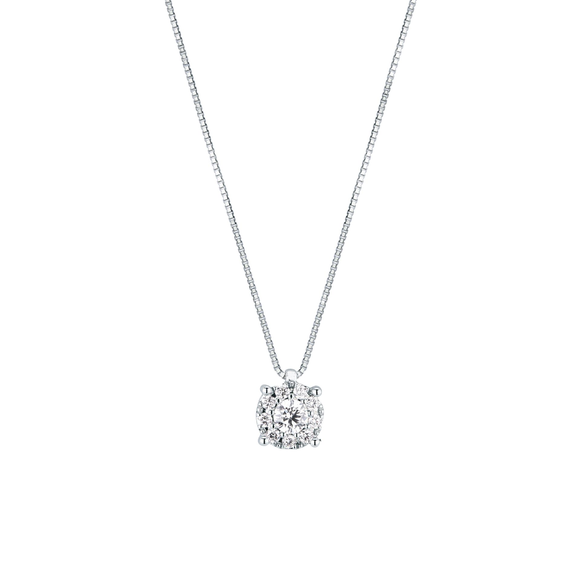 Collar con diamante en oro blanco