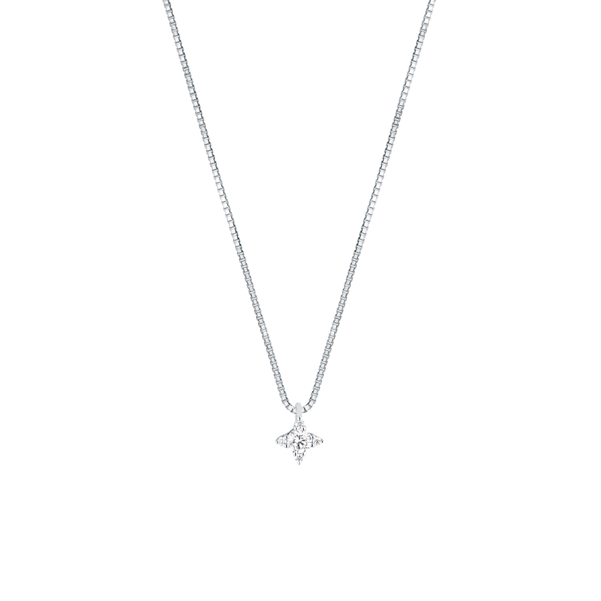 Collar con diamante en oro blanco