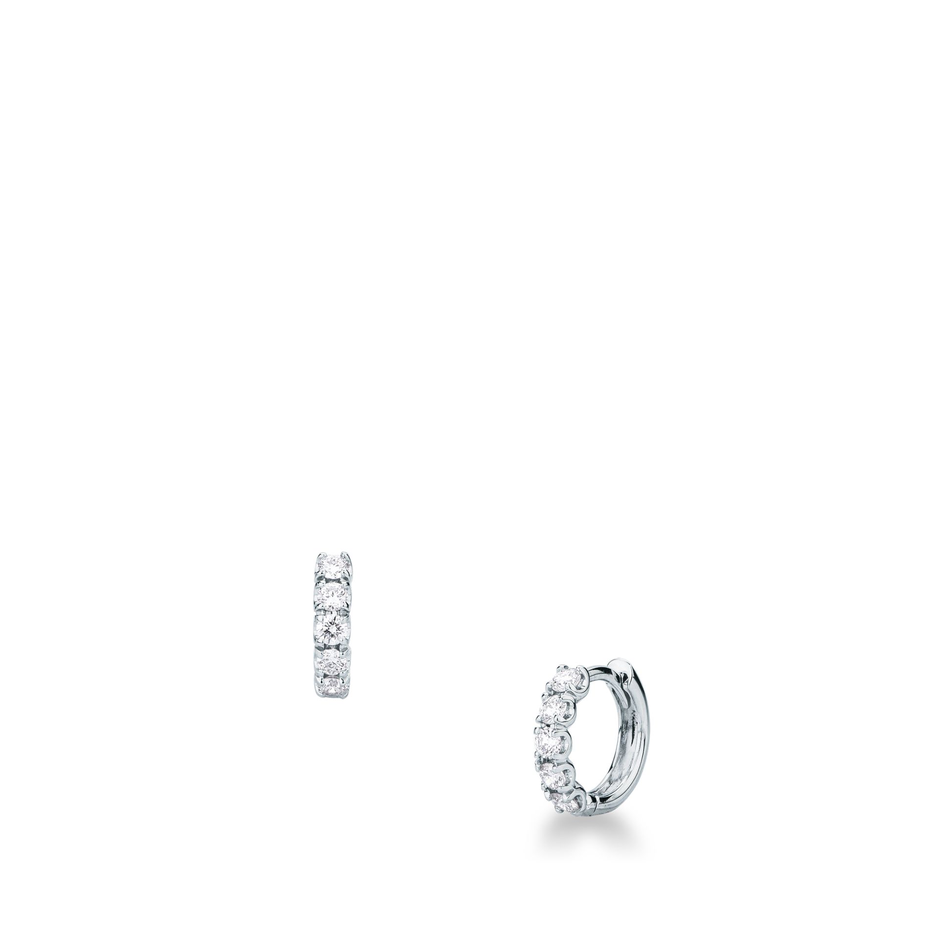 Pareja de pendientes de ballestilla con diamante en oro blanco