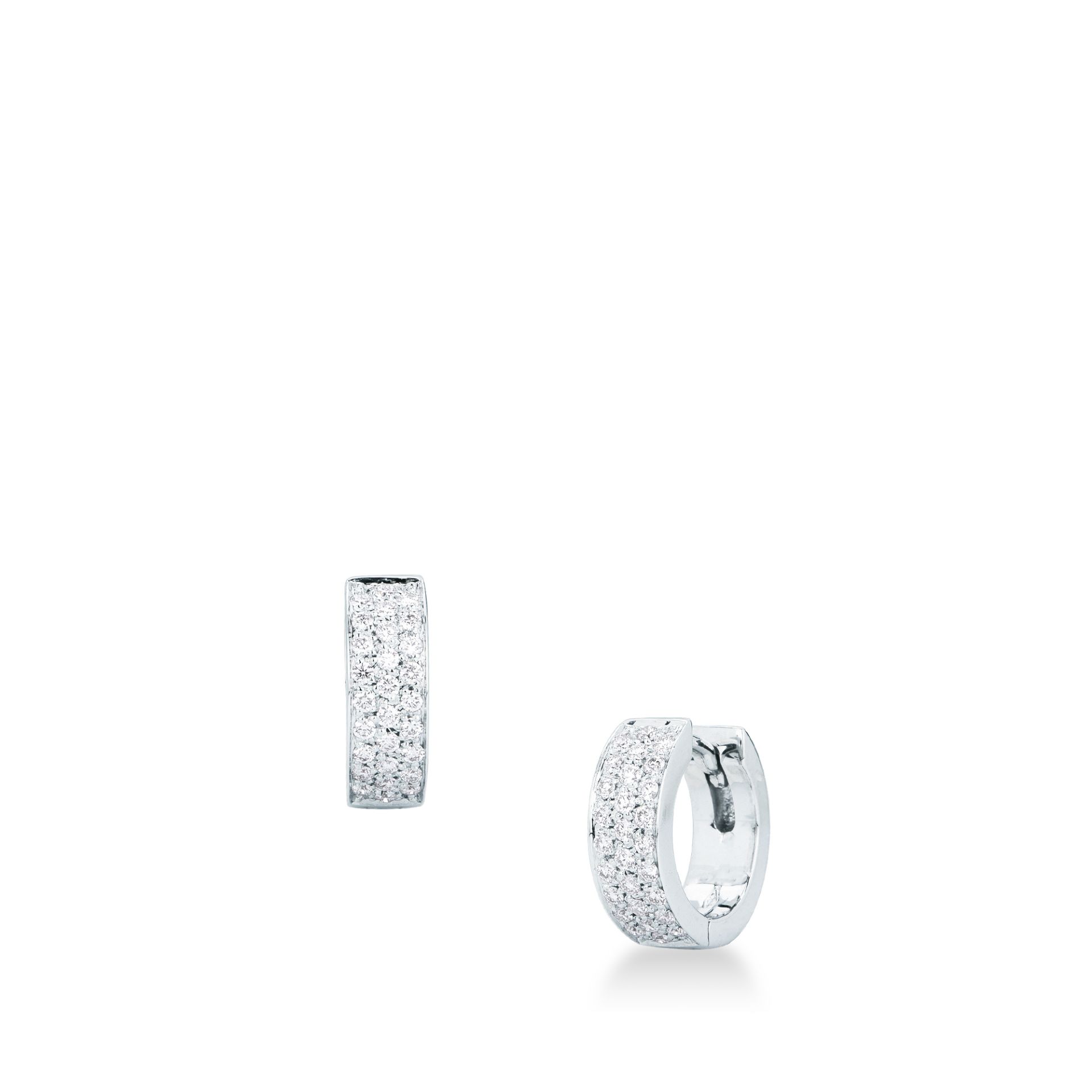 Pareja de pendientes de ballestilla con diamante en oro blanco