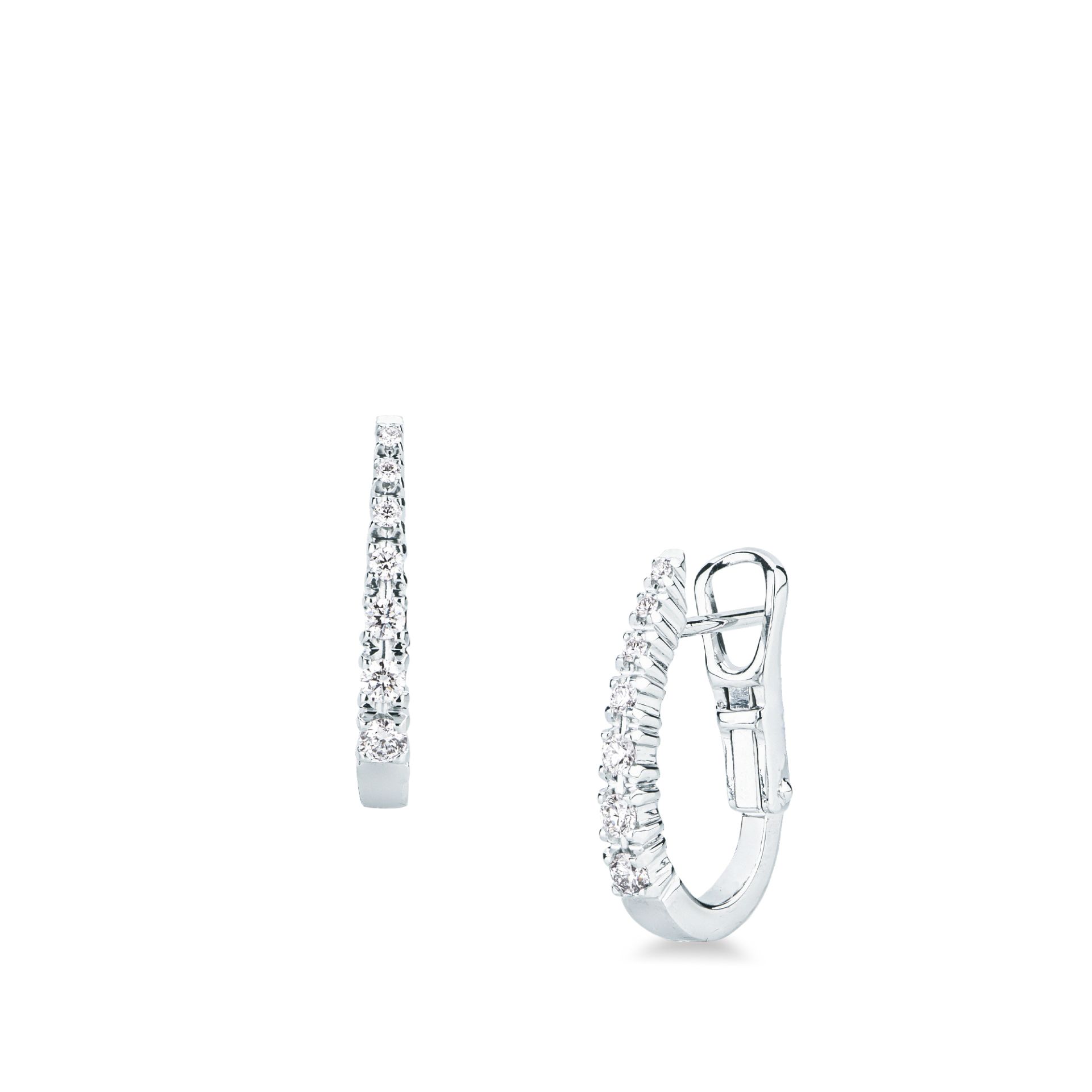 Pareja de pendientes de clip con diamante en oro blanco