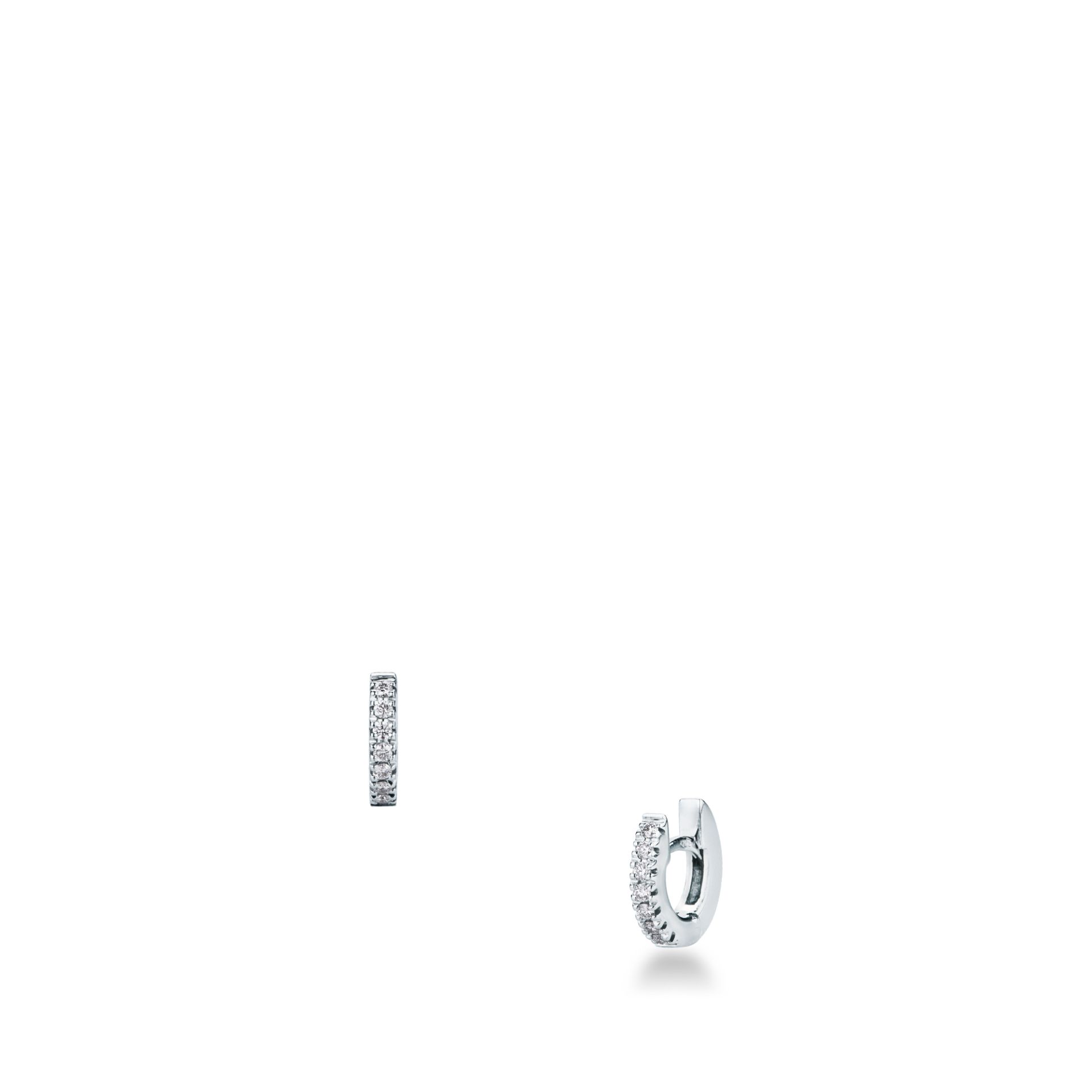 Pareja de pendientes de ballestilla con diamante en oro blanco