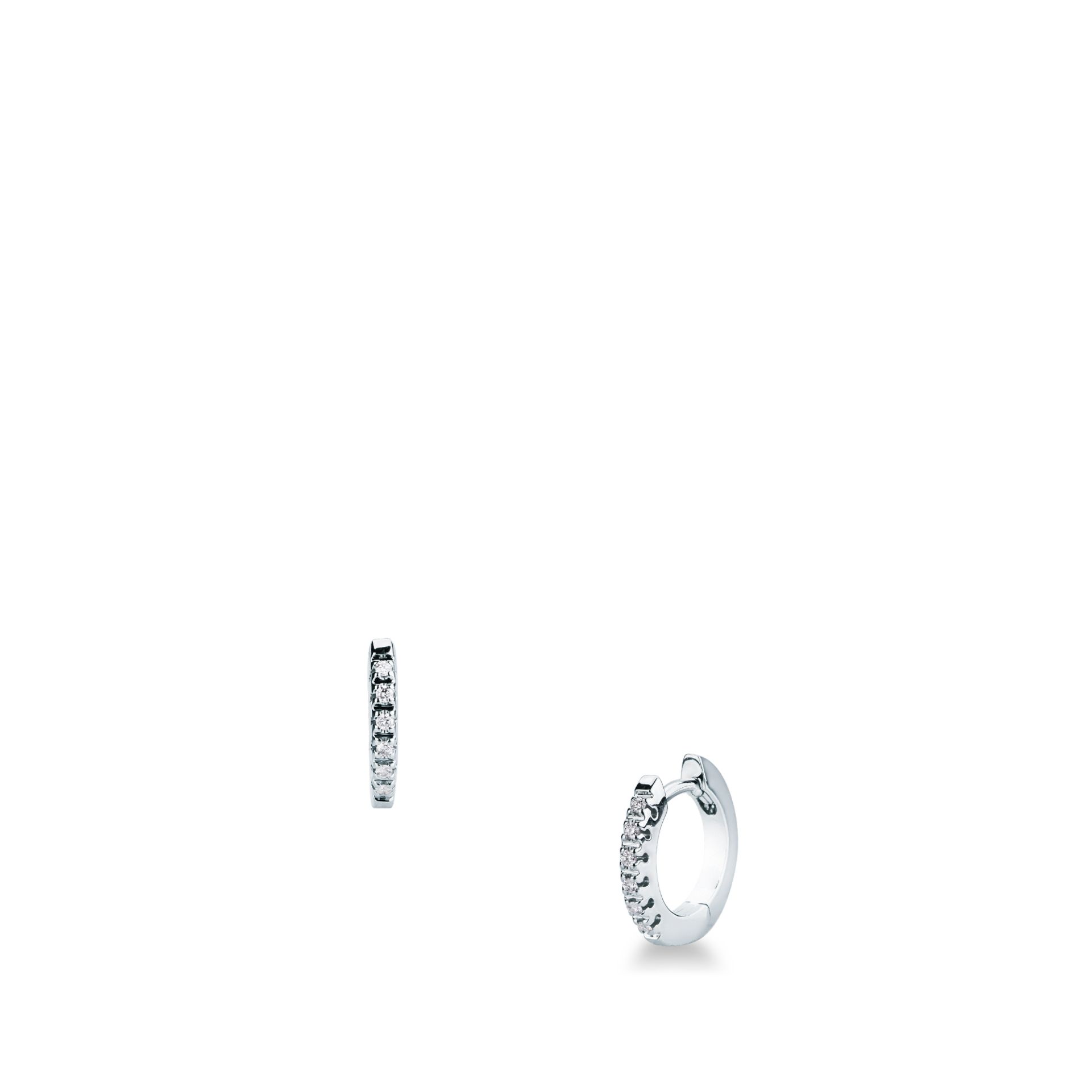 Pareja de pendientes de ballestilla con diamante en oro blanco