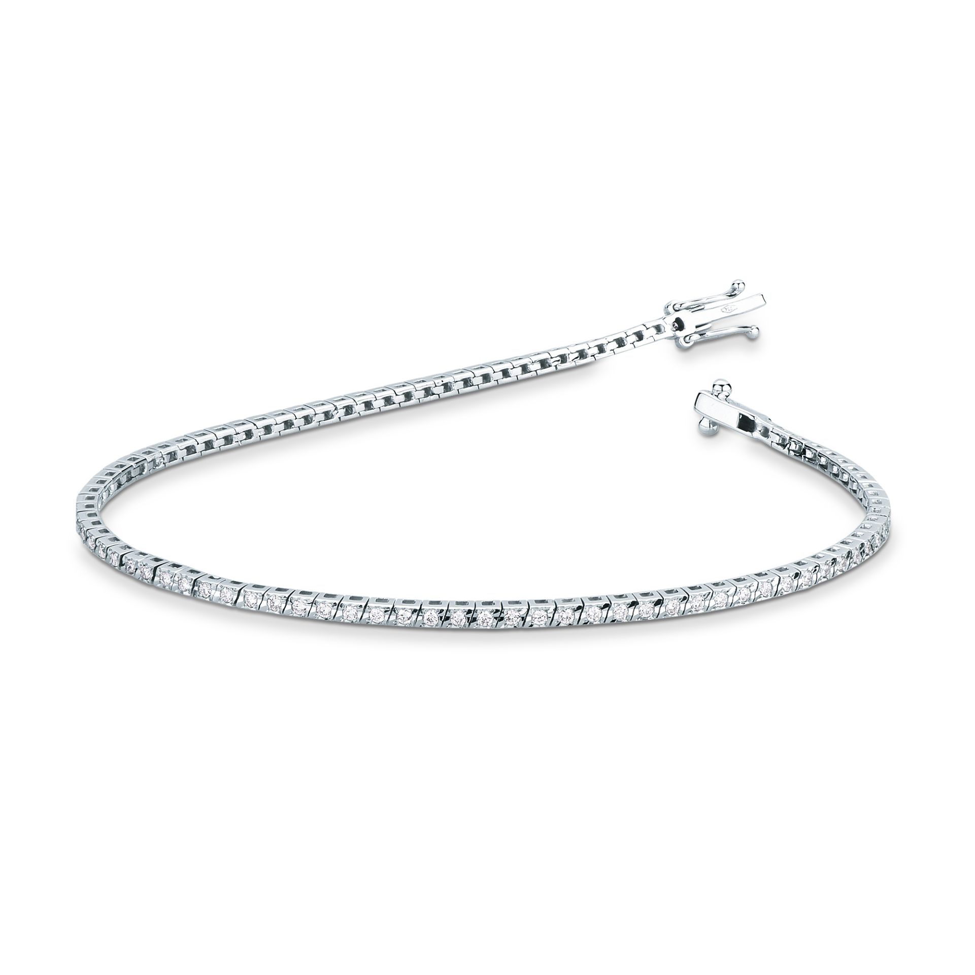 Pulsera con diamante en oro blanco