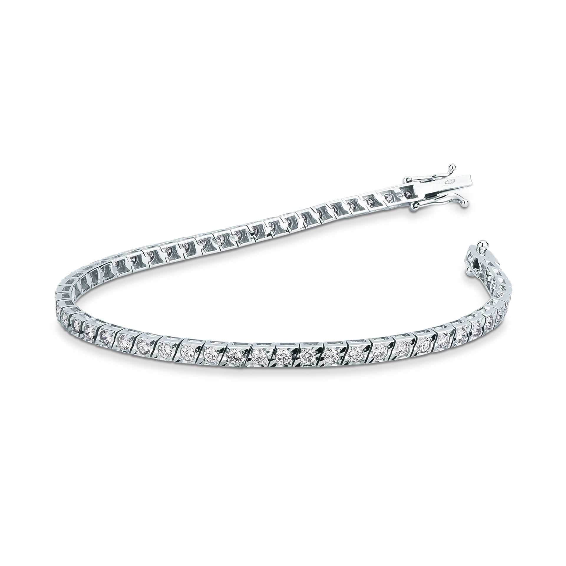 Pulsera con diamante en oro blanco