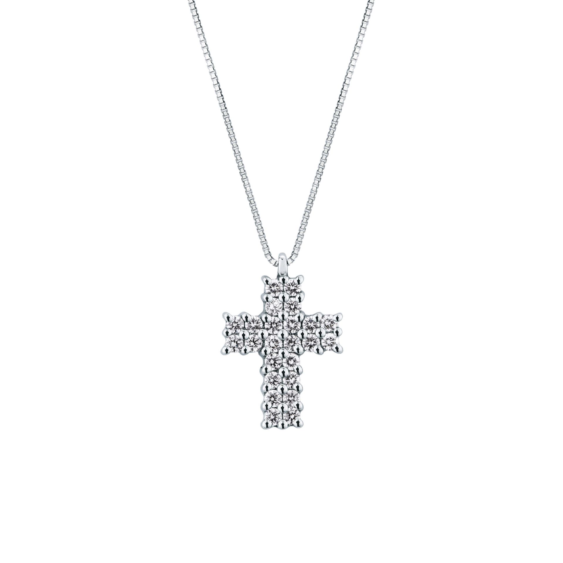 Collar con diamante en oro blanco