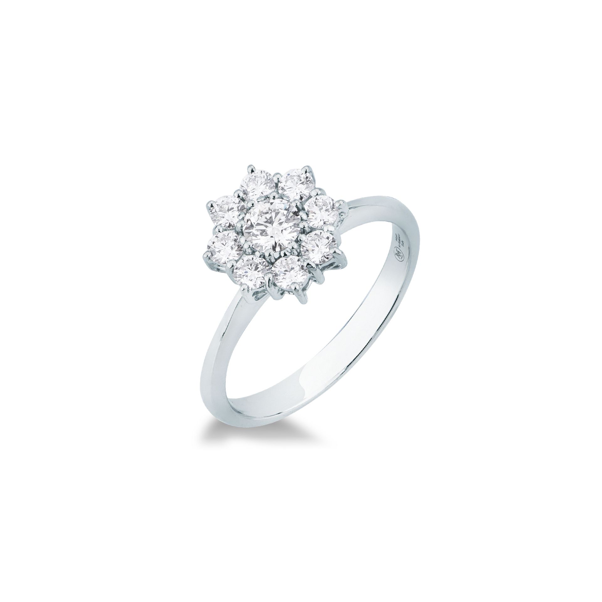 Anillo con diamante en oro blanco