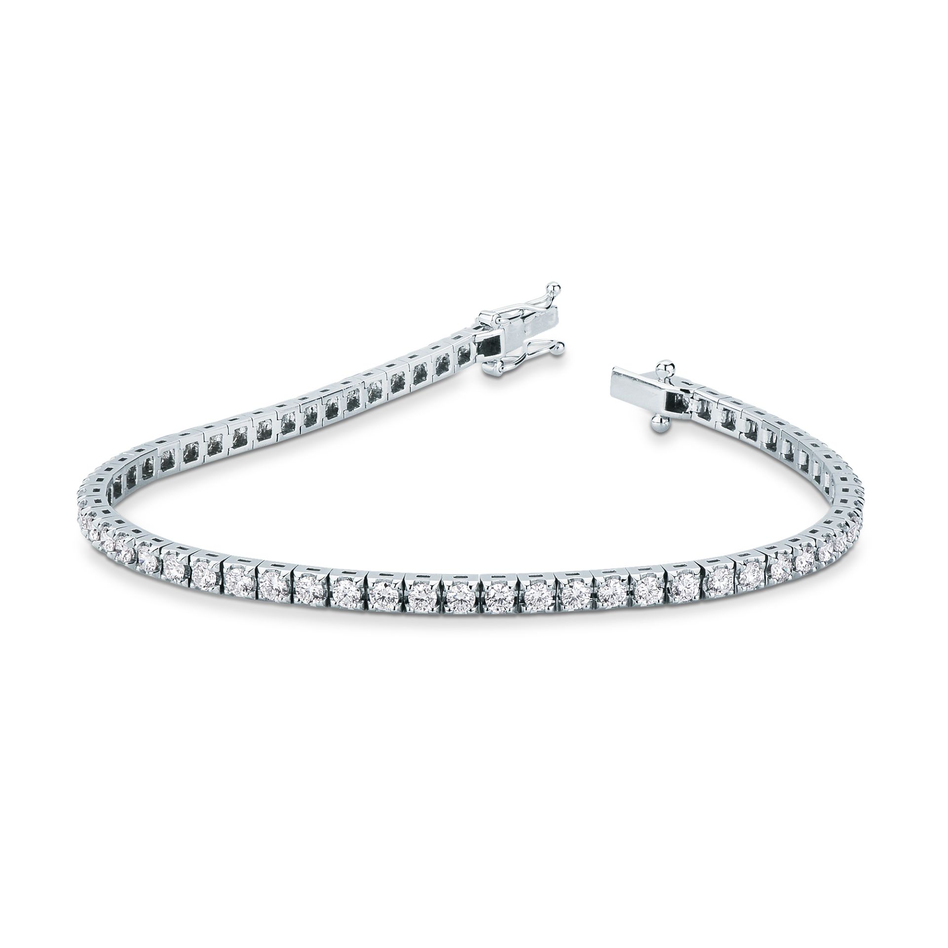 Pulsera con diamante en oro blanco
