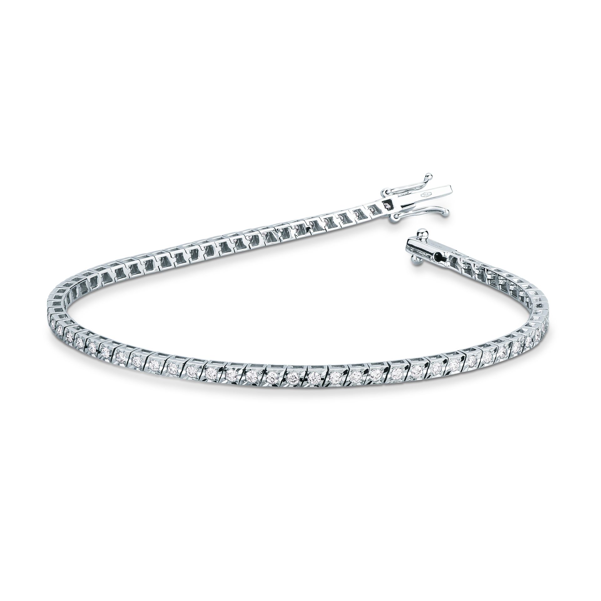 Pulsera con diamante en oro blanco