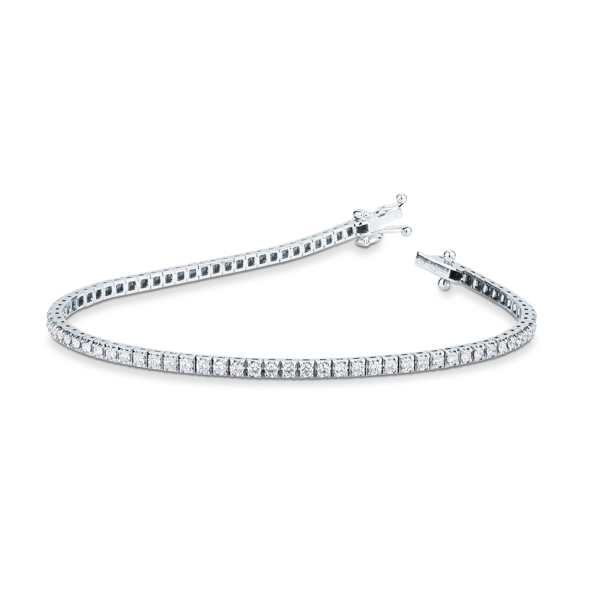 Pulsera con diamante en oro blanco