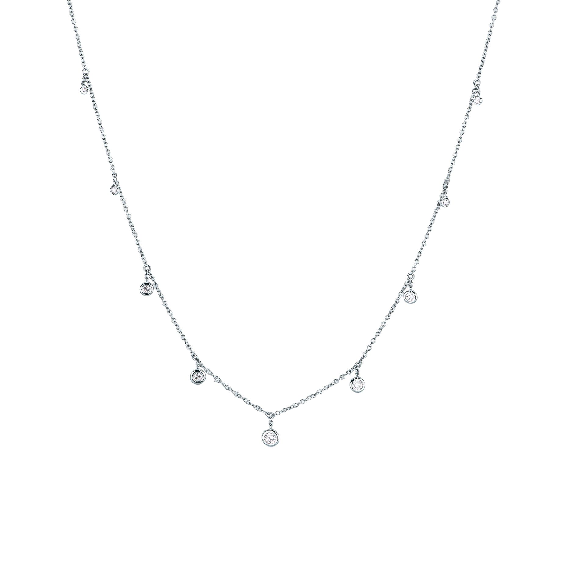 Collar con diamante en oro blanco