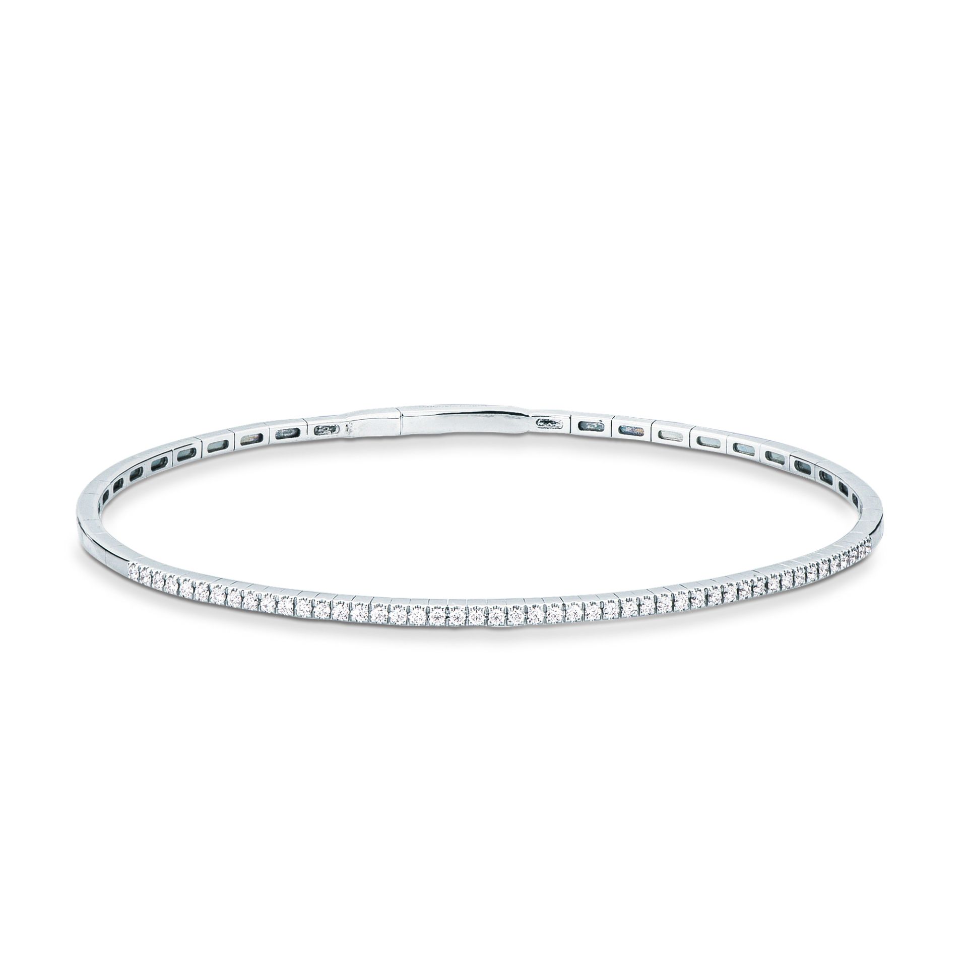 Pulsera con diamante en oro blanco