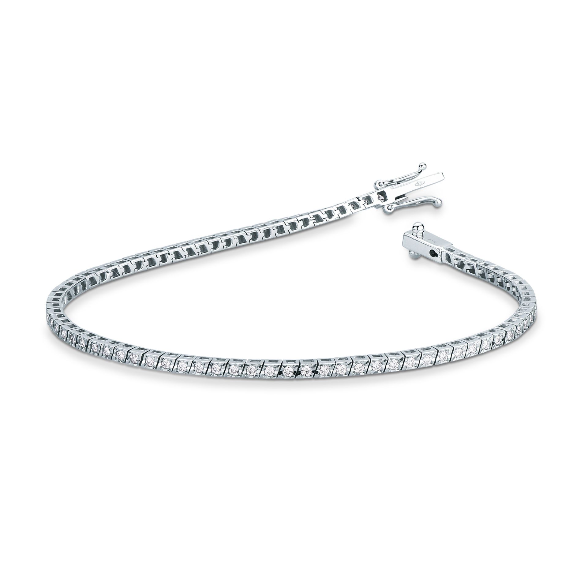 Pulsera con diamante en oro blanco